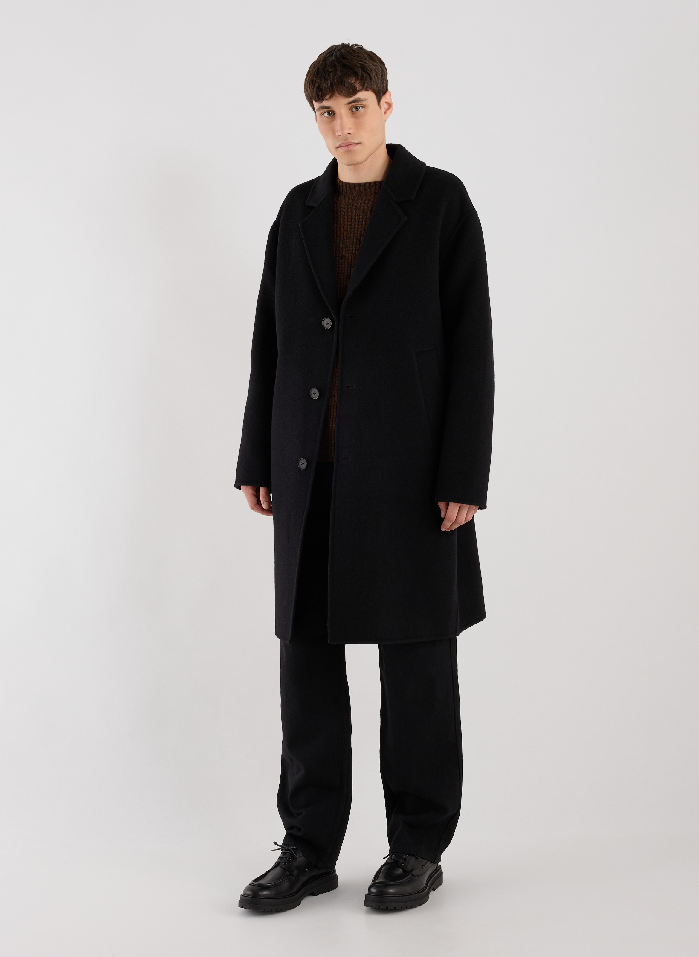 Straight wool coat SAISON 1865 Black