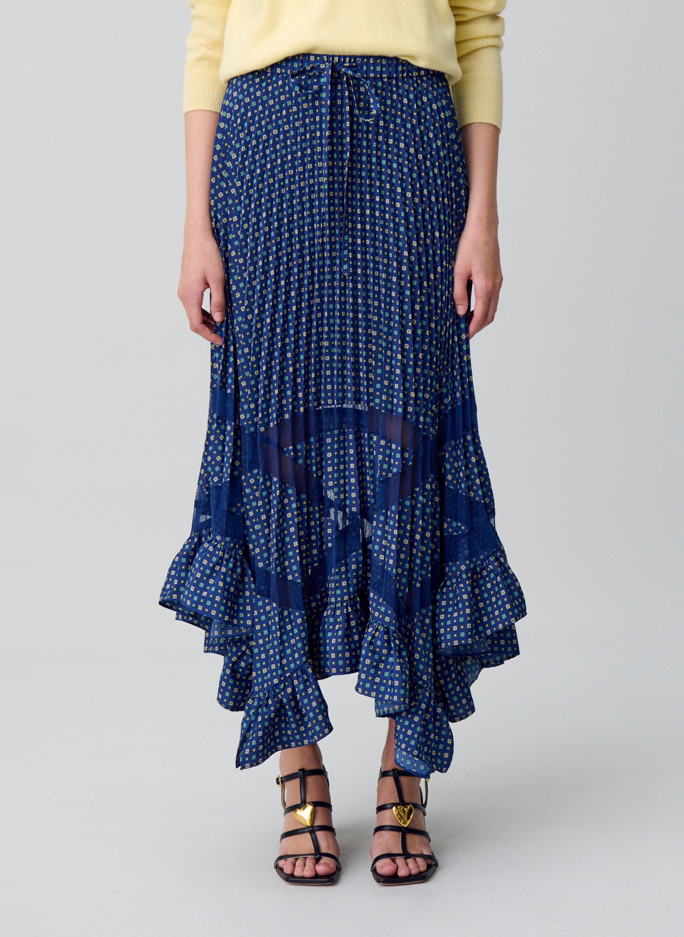 Jupe longue asymétrique imprimée CLAUDIE PIERLOT Multicolore