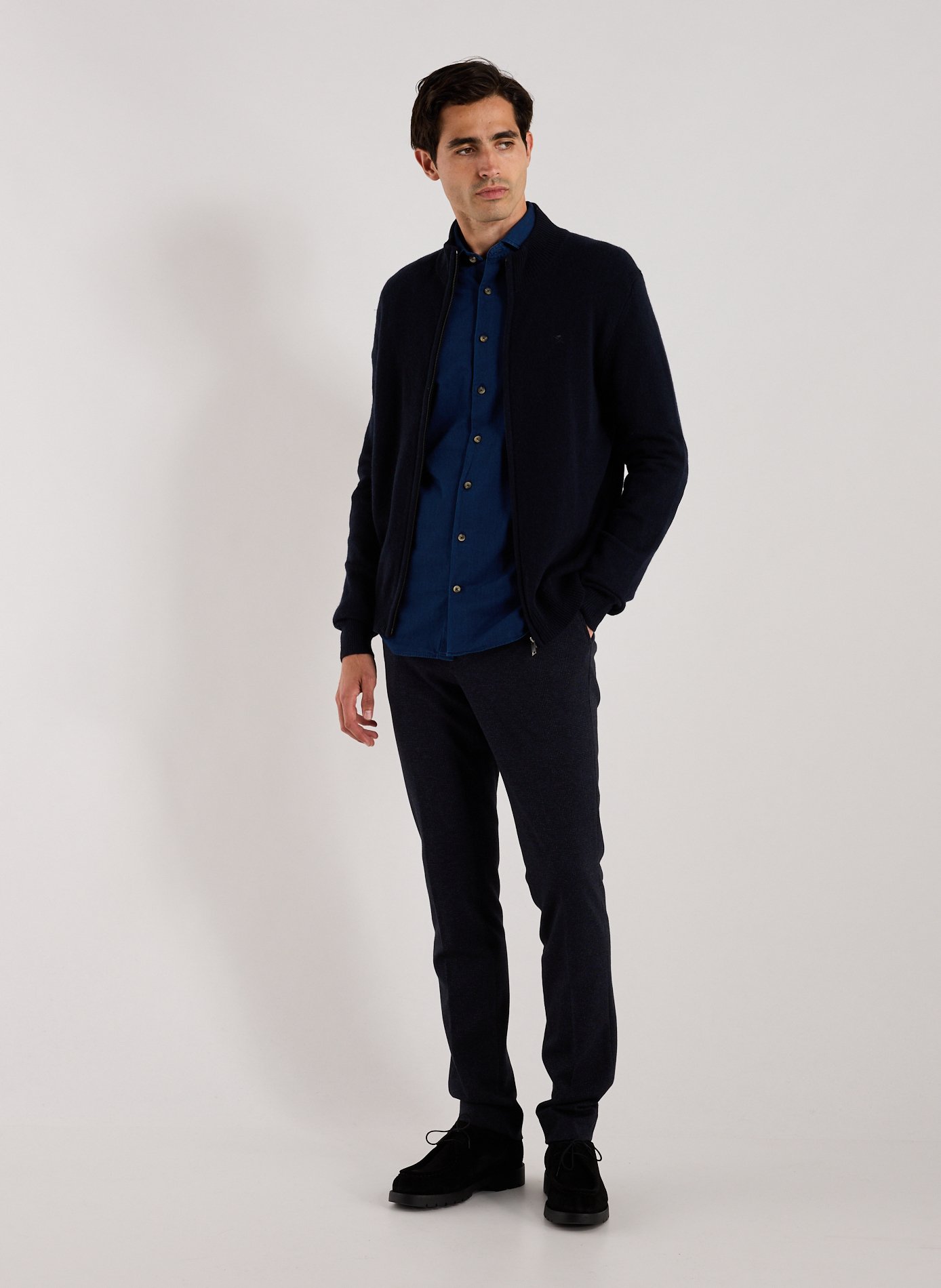 Fox patch cardigan HACKETT Blue