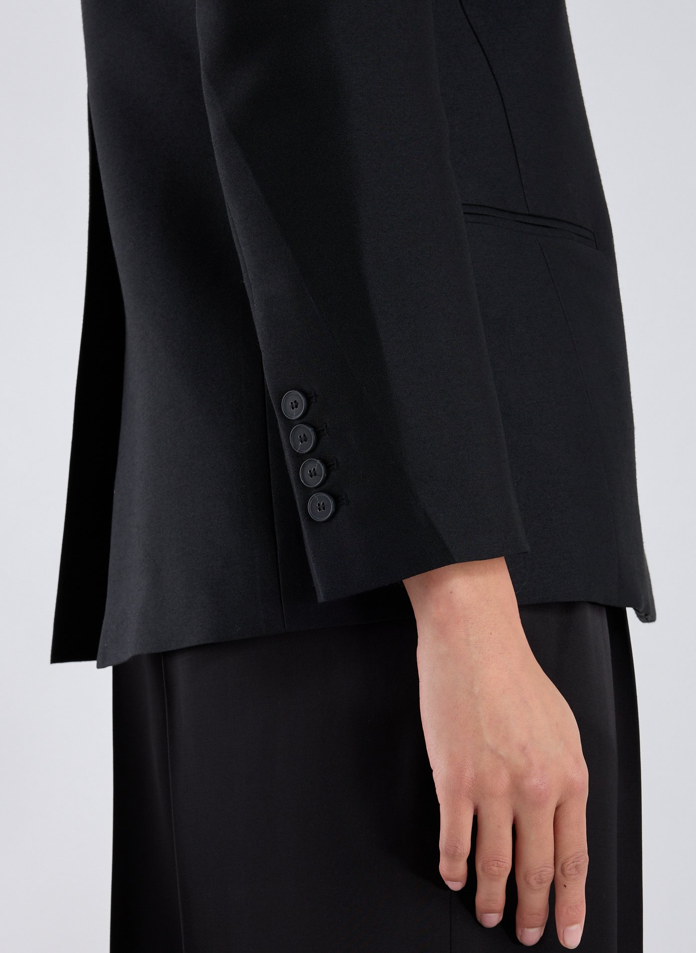 Blazer cintré en laine et soie  SANDBEIGE Noir