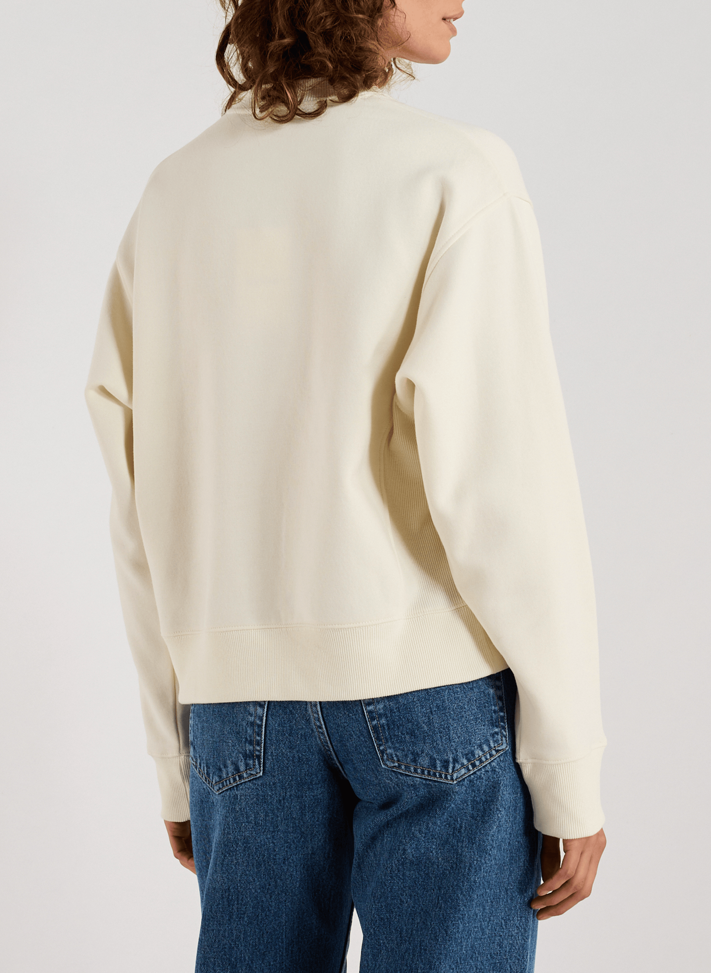 Oversized round neck sweater TOPSHOP Beige