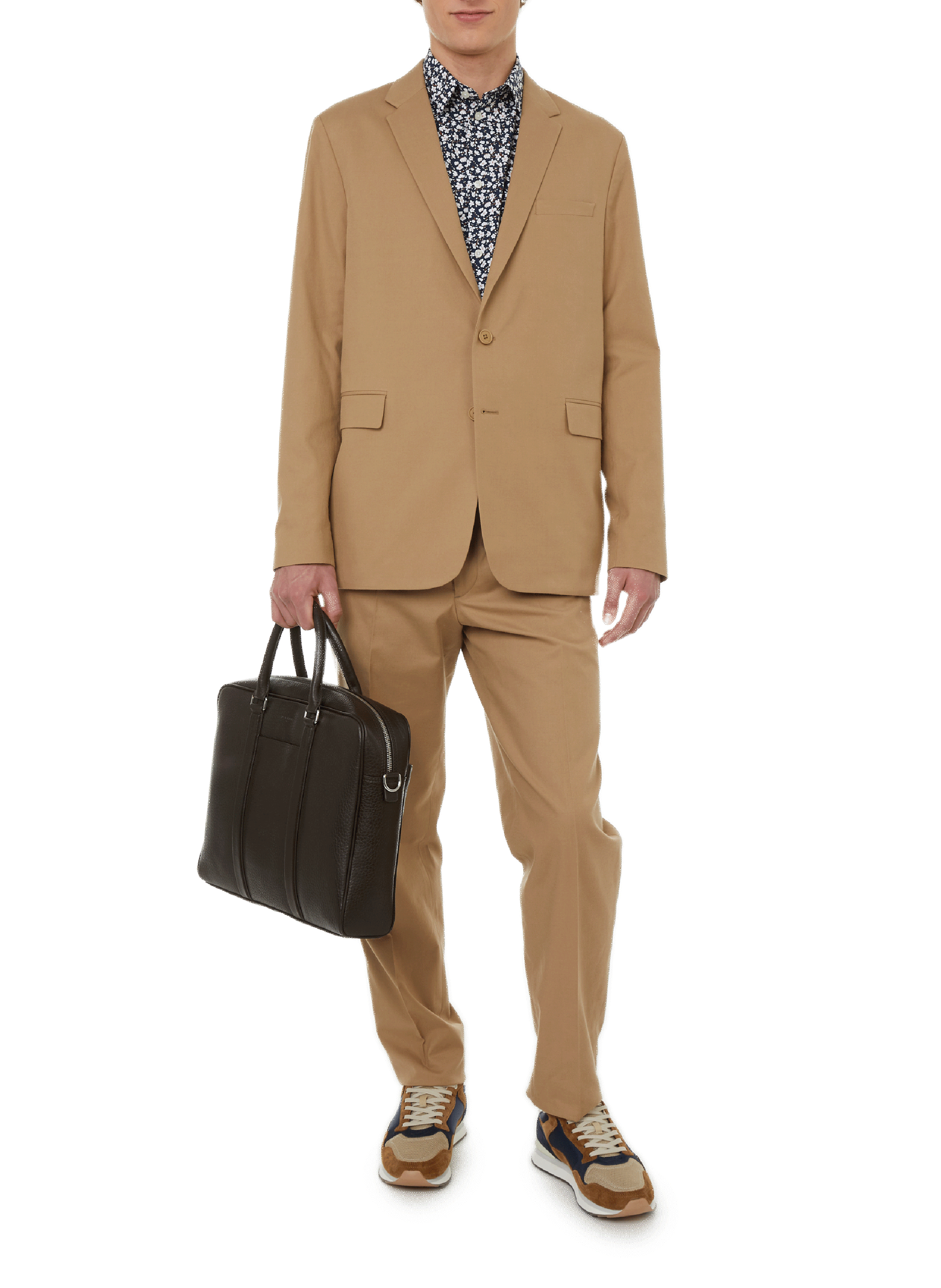 Chemise imprimé floral en popeline de coton AU PRINTEMPS PARIS Bleu