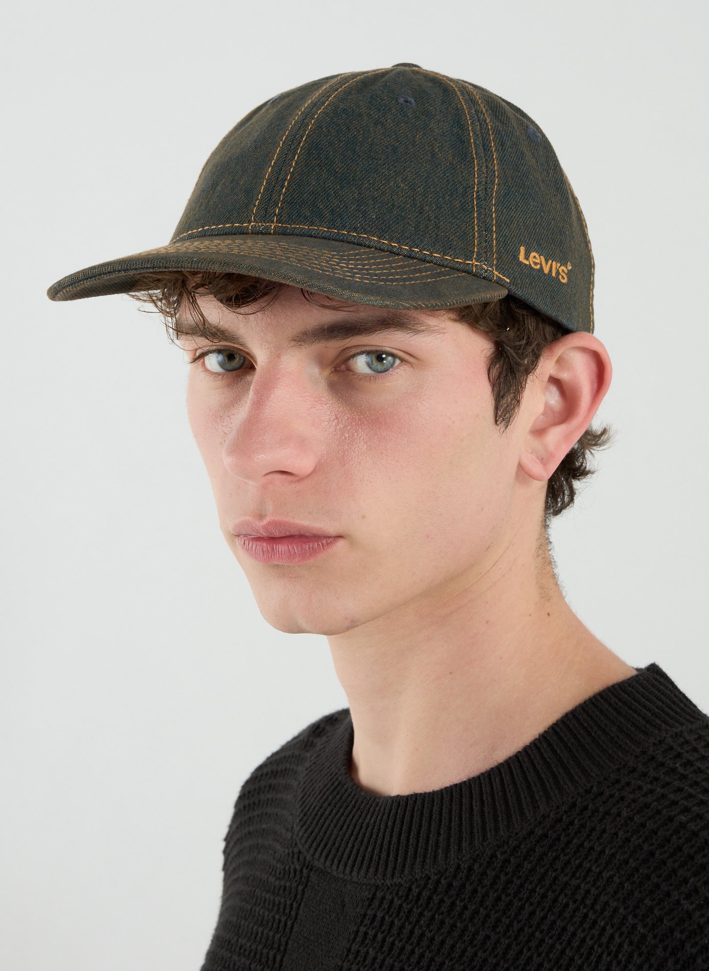 Casquette jean en coton LEVIS ACCESSOIRES Bleu