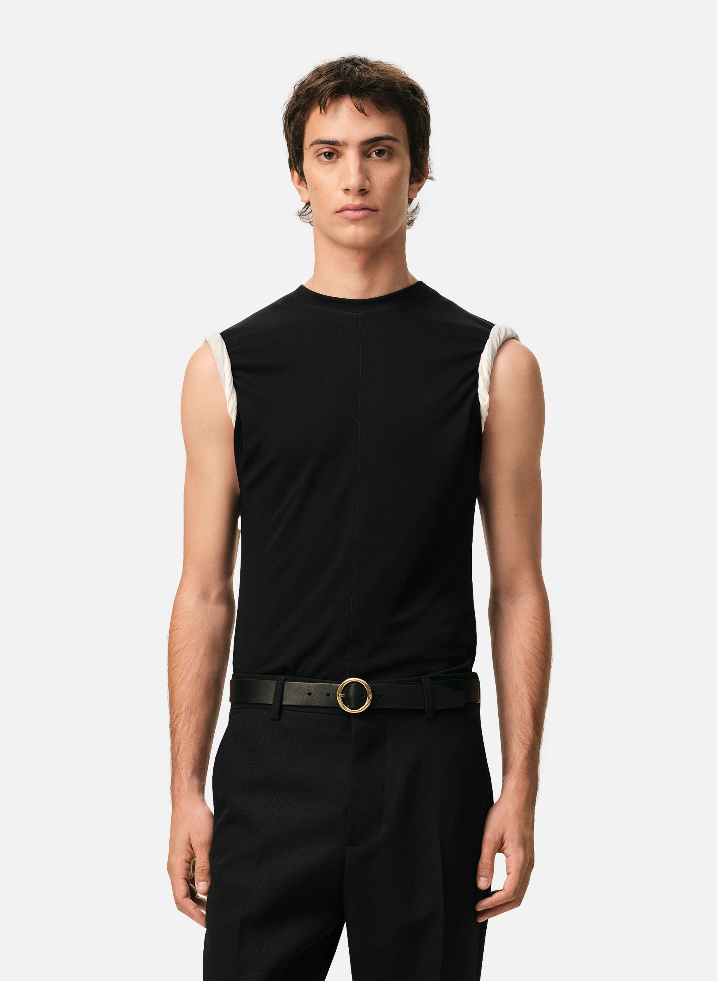 Haut ajusté sans manches unisexe en jersey AMI PARIS Noir