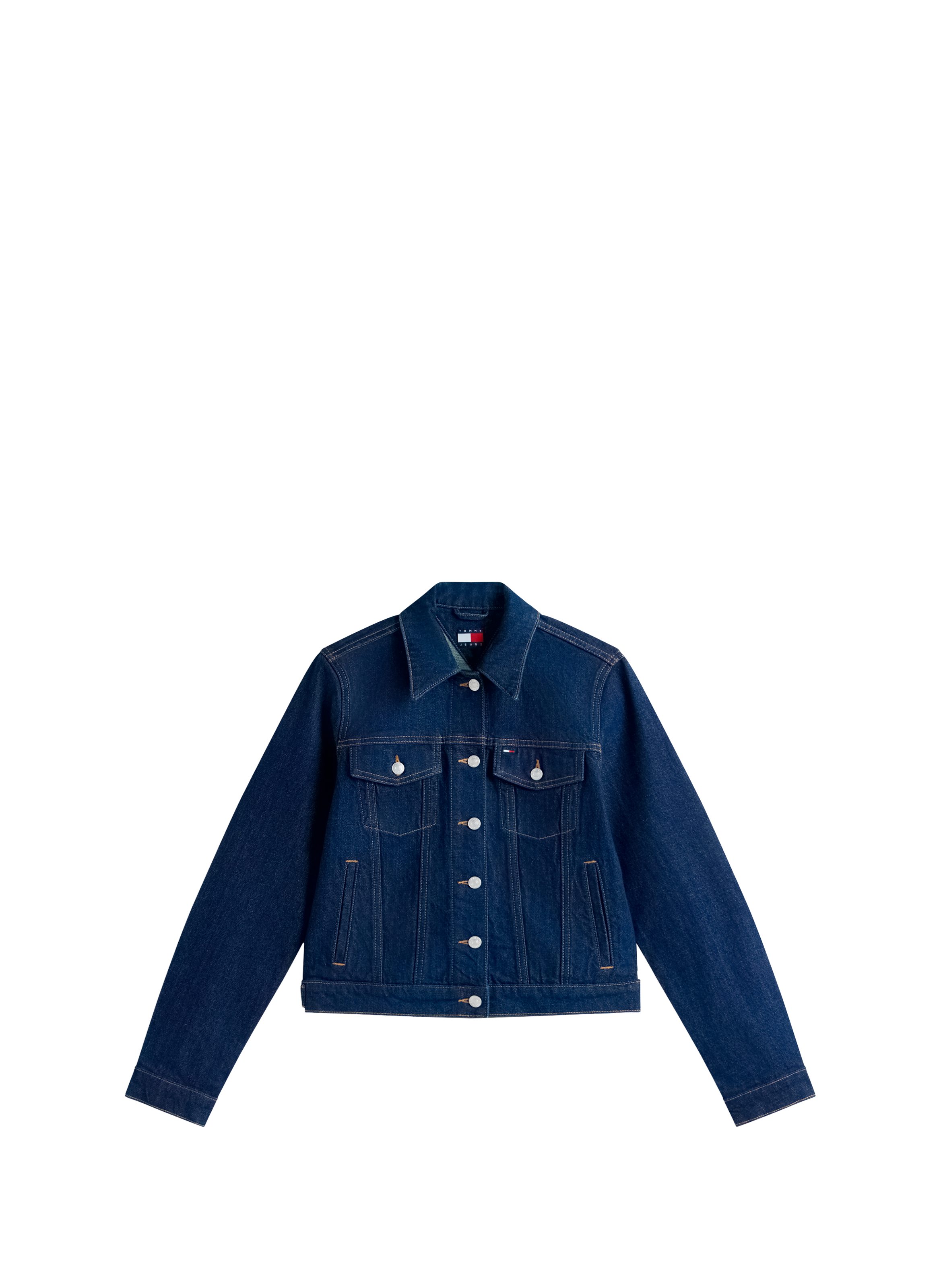 Straight denim jacket in mixed cotton TOMMY HILFIGER Blue