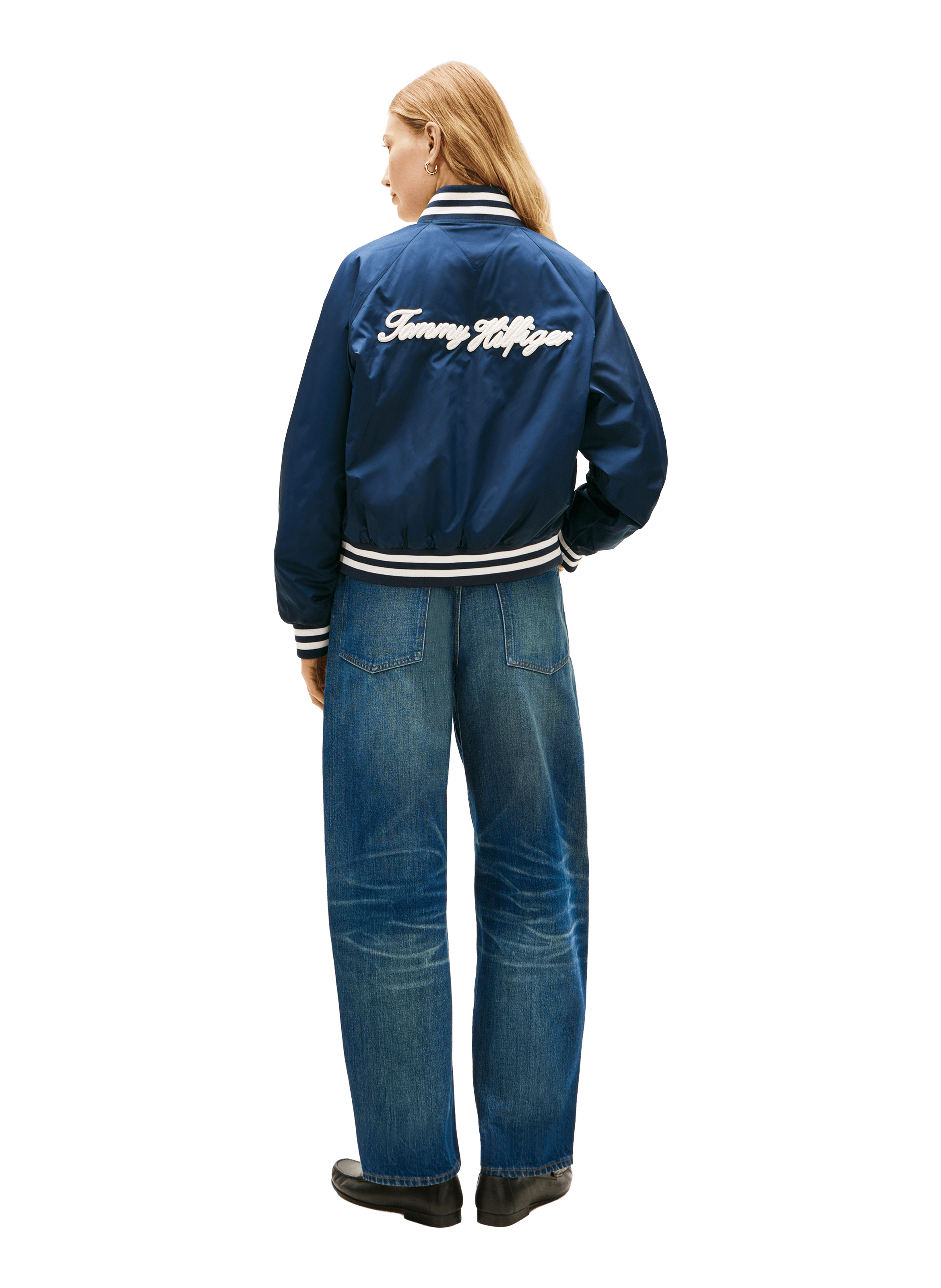 Bomber with logo embroidery on the chest and back TOMMY HILFIGER Blue