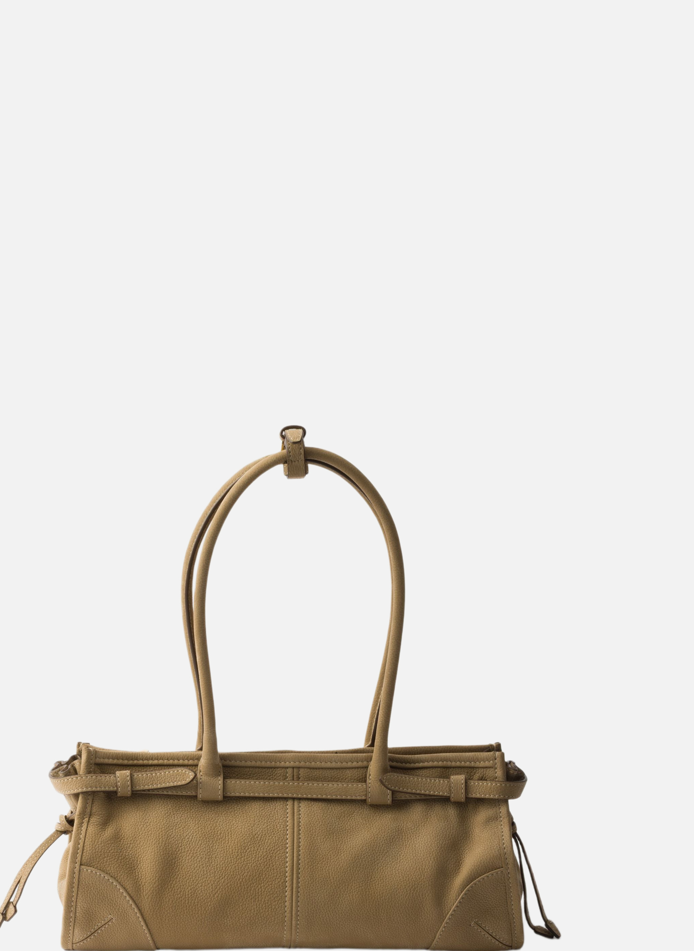 Sac à main prada bonnie en cuir nubuck de taille m PRADA Beige