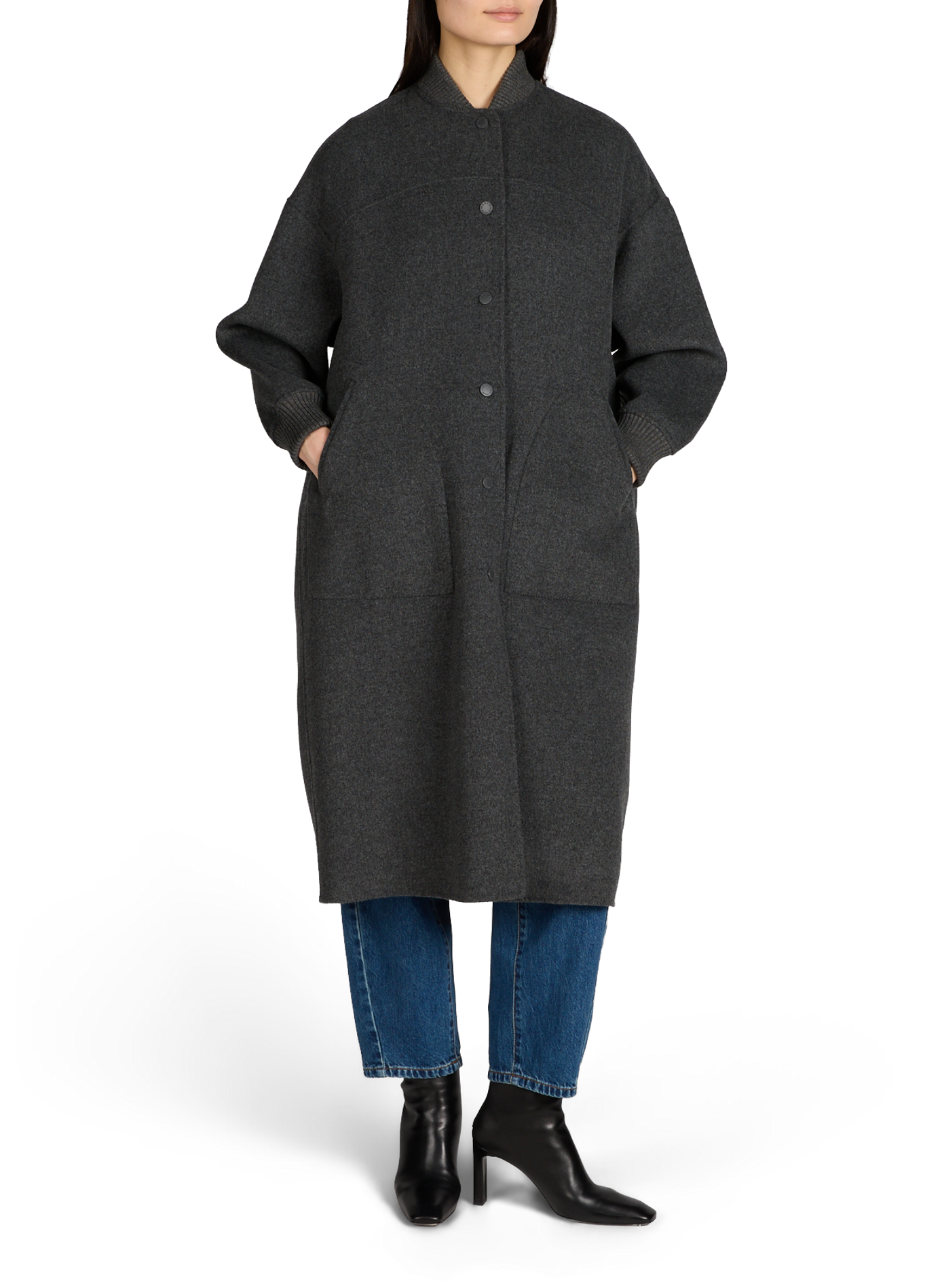 Long wool-blend coat WEEK END Grey