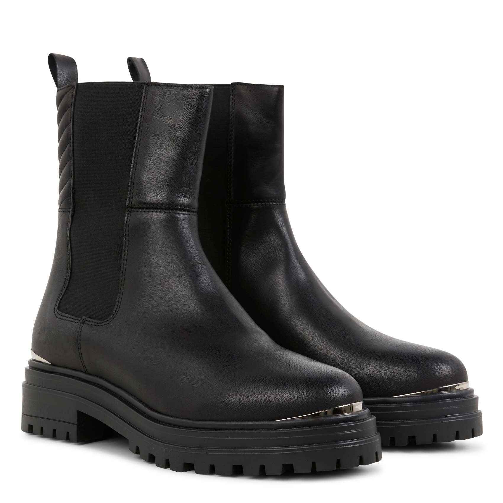 Bottines chelsea crantées en cuir IKKS Noir