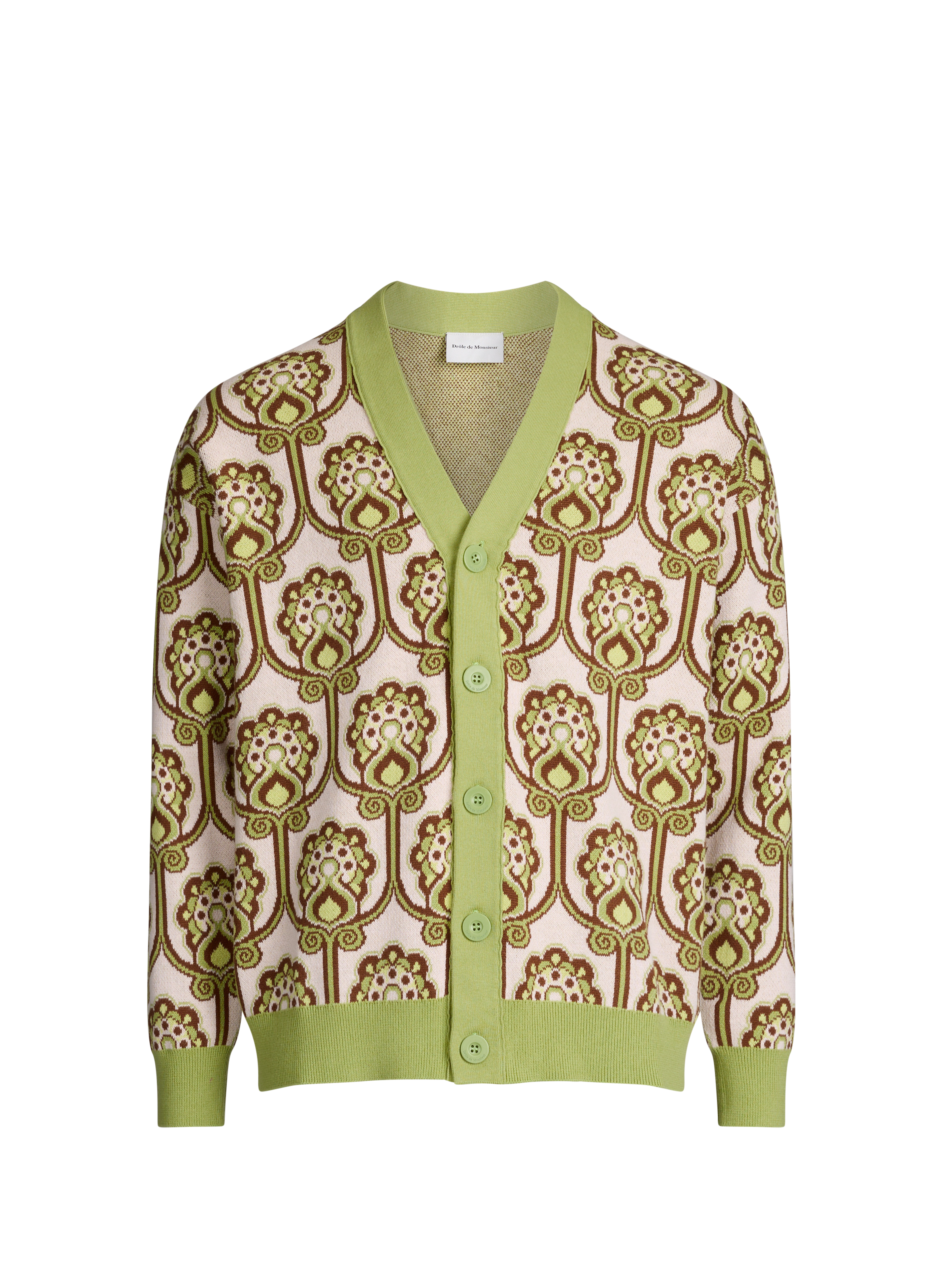 Cotton patterned cardigan DROLE DE MONSIEUR Pink