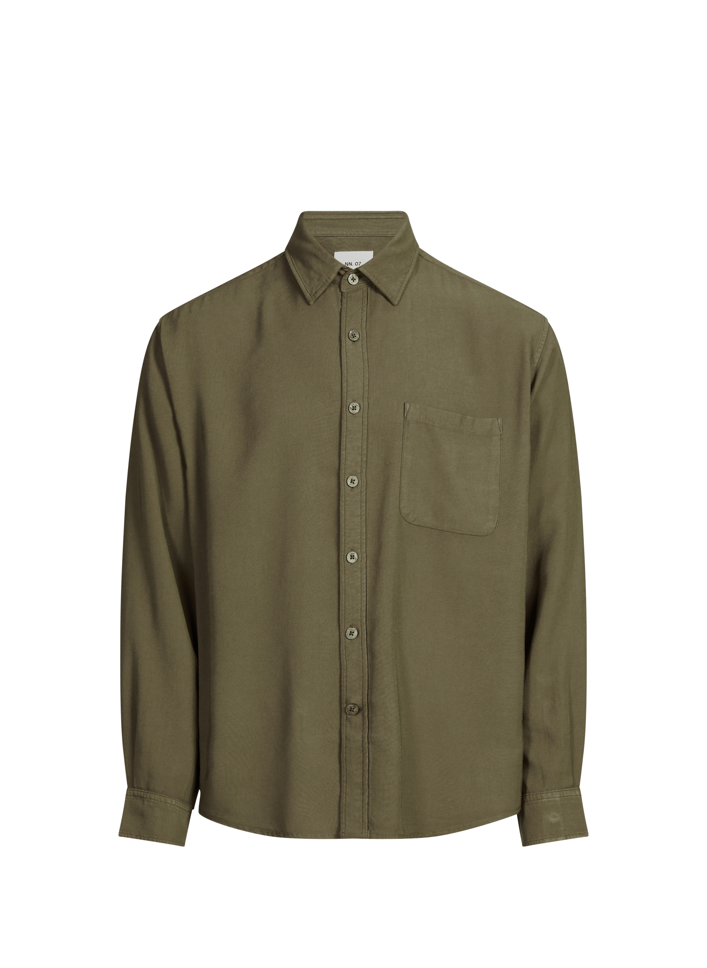Chemise unie à col classique NN.07 Kaki