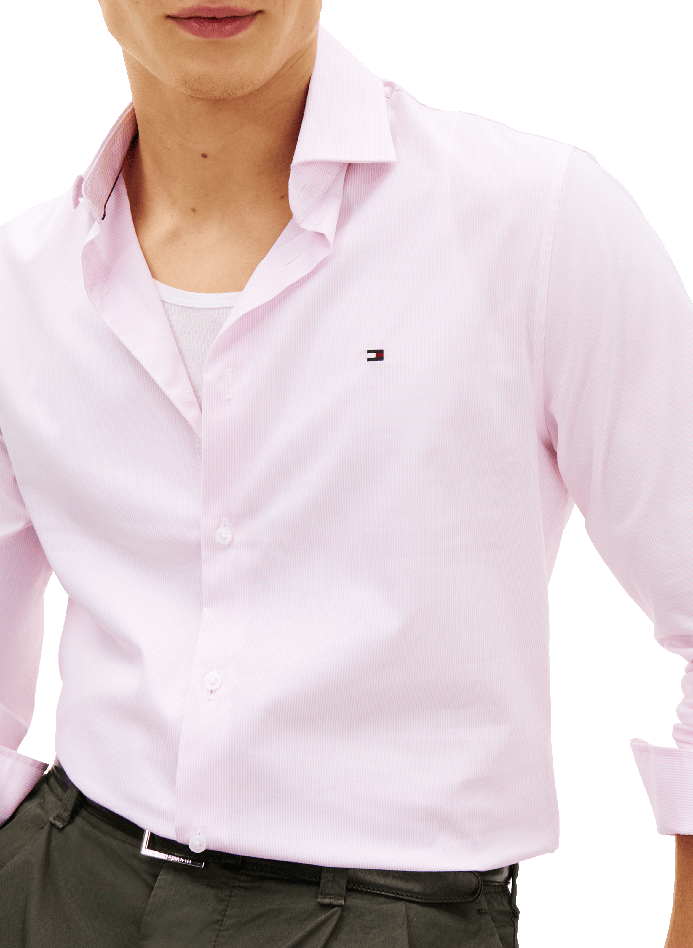Straight cotton blend Shirt TOMMY HILFIGER Pink