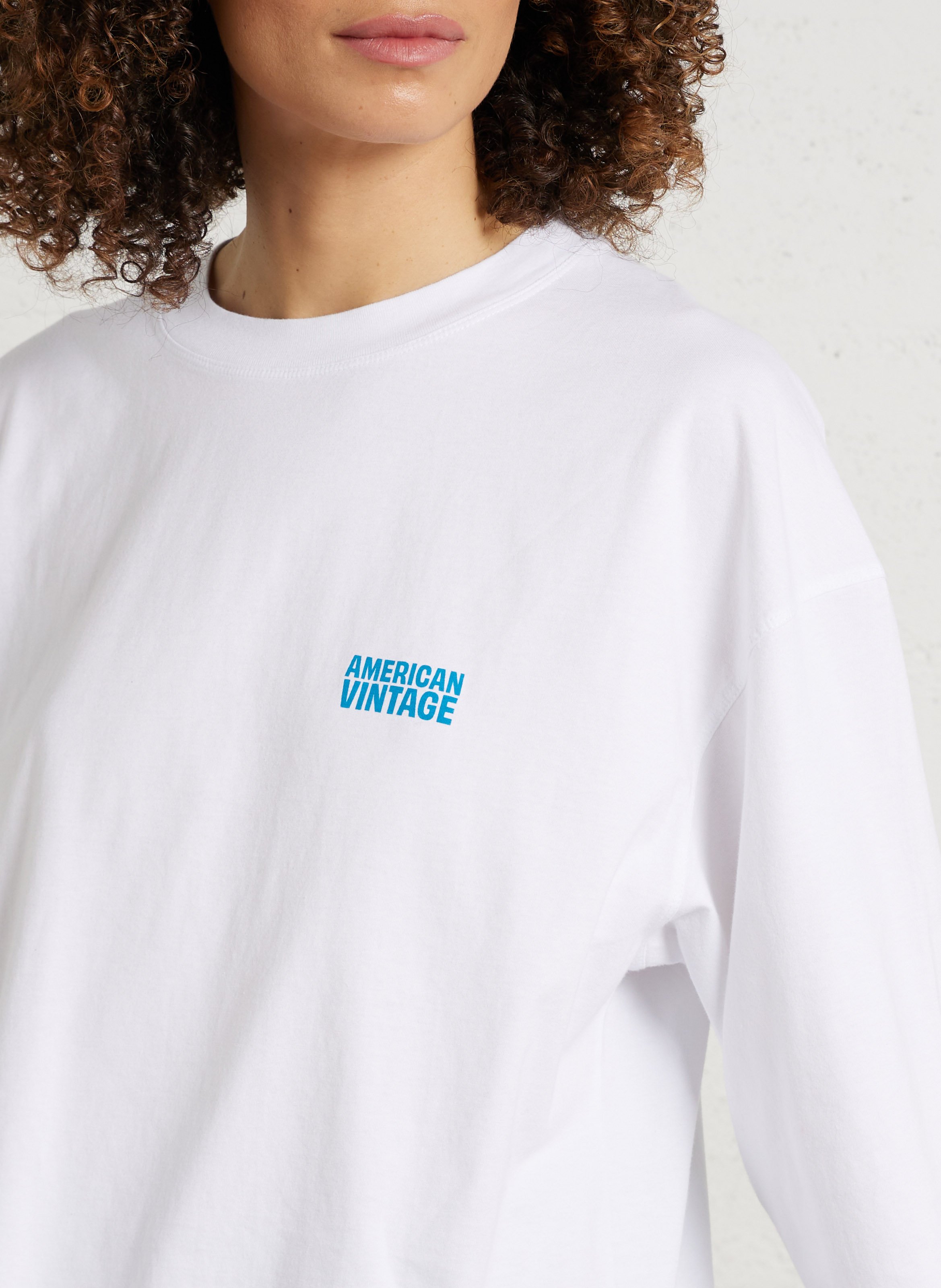 Tee-shirt oversize col rond en coton gixy Blanc