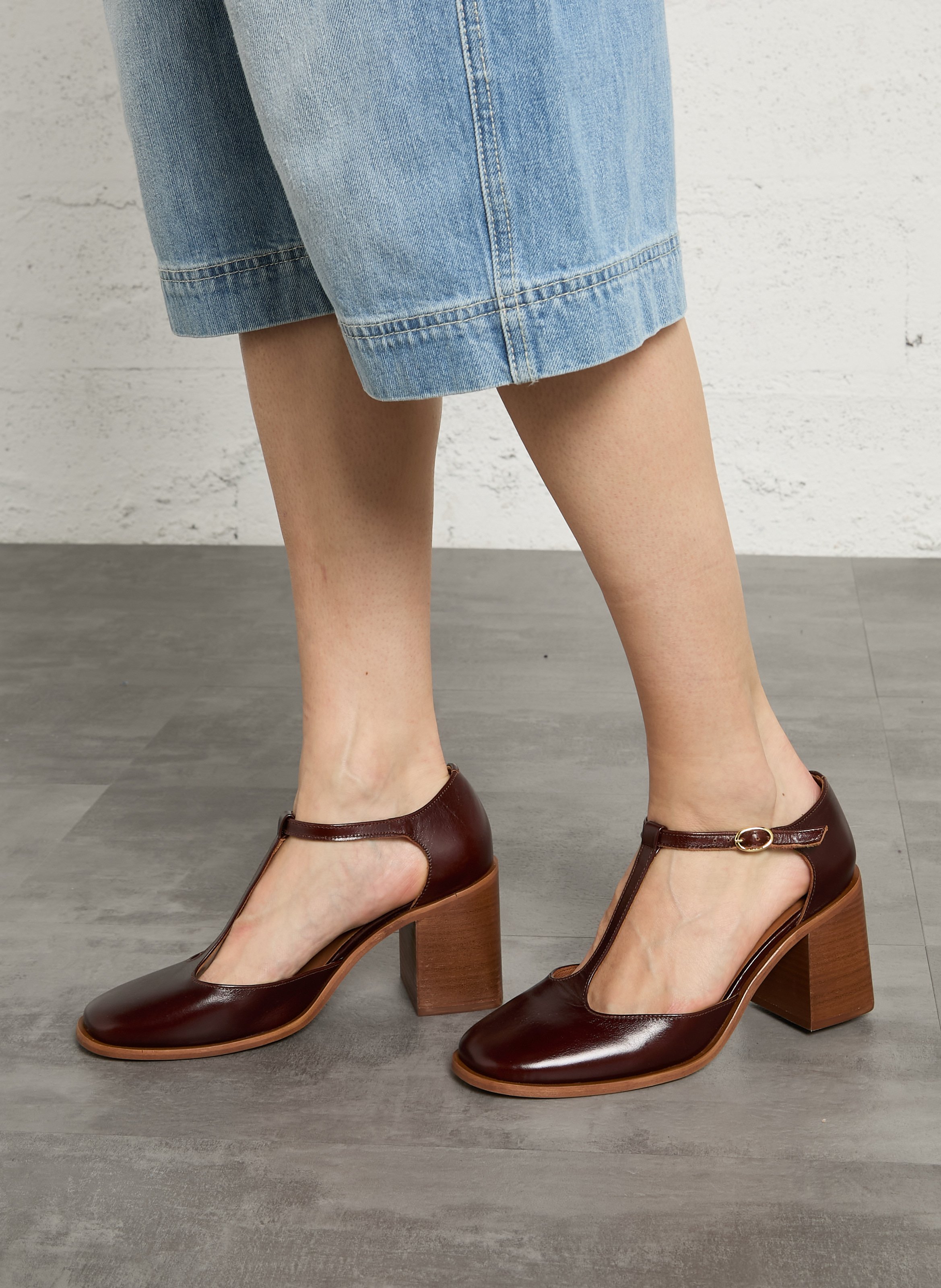 Sandales en cuir solene MAISON 123 Marron