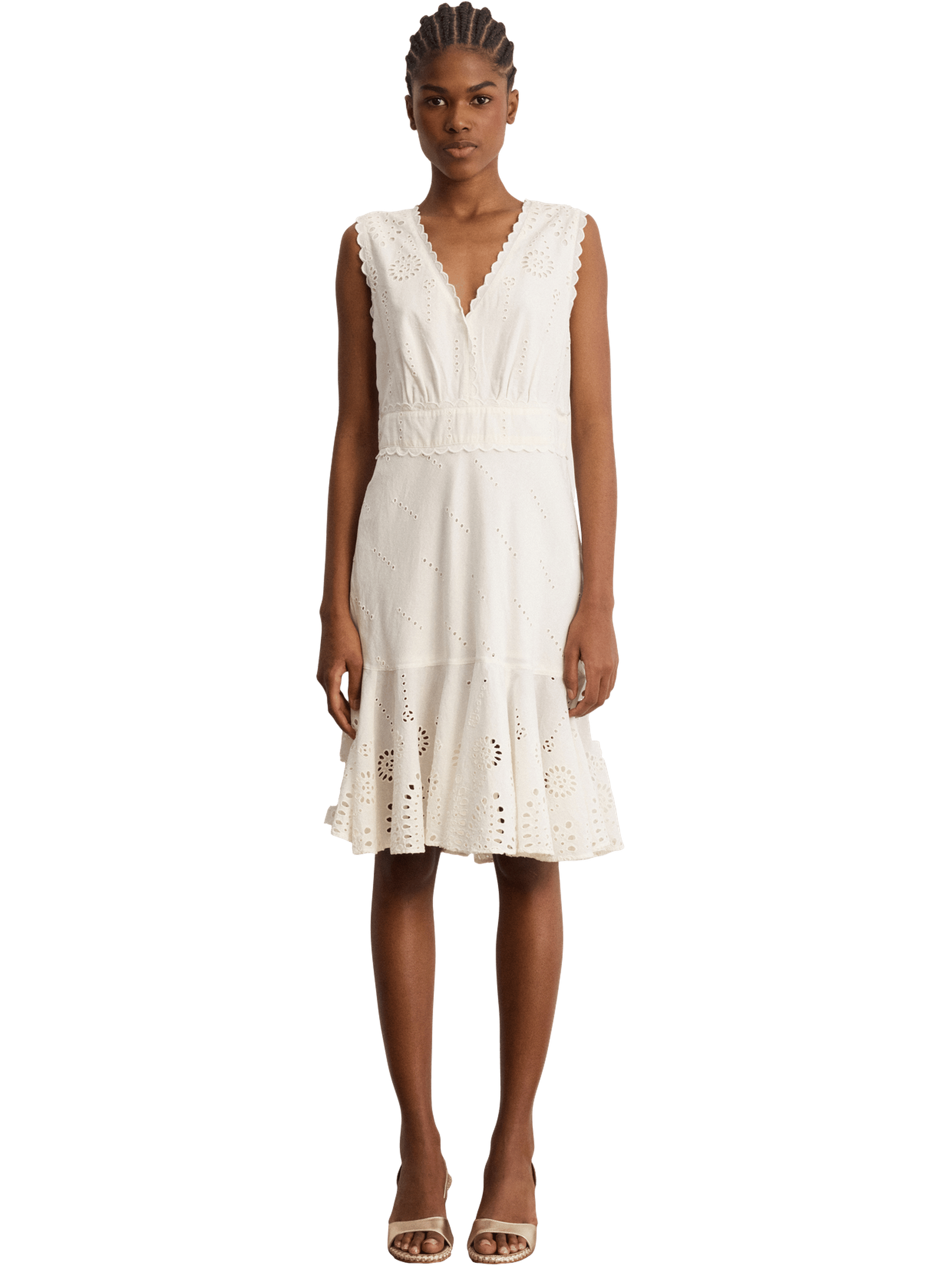 Robe en broderie anglaise - annah PABLO Beige