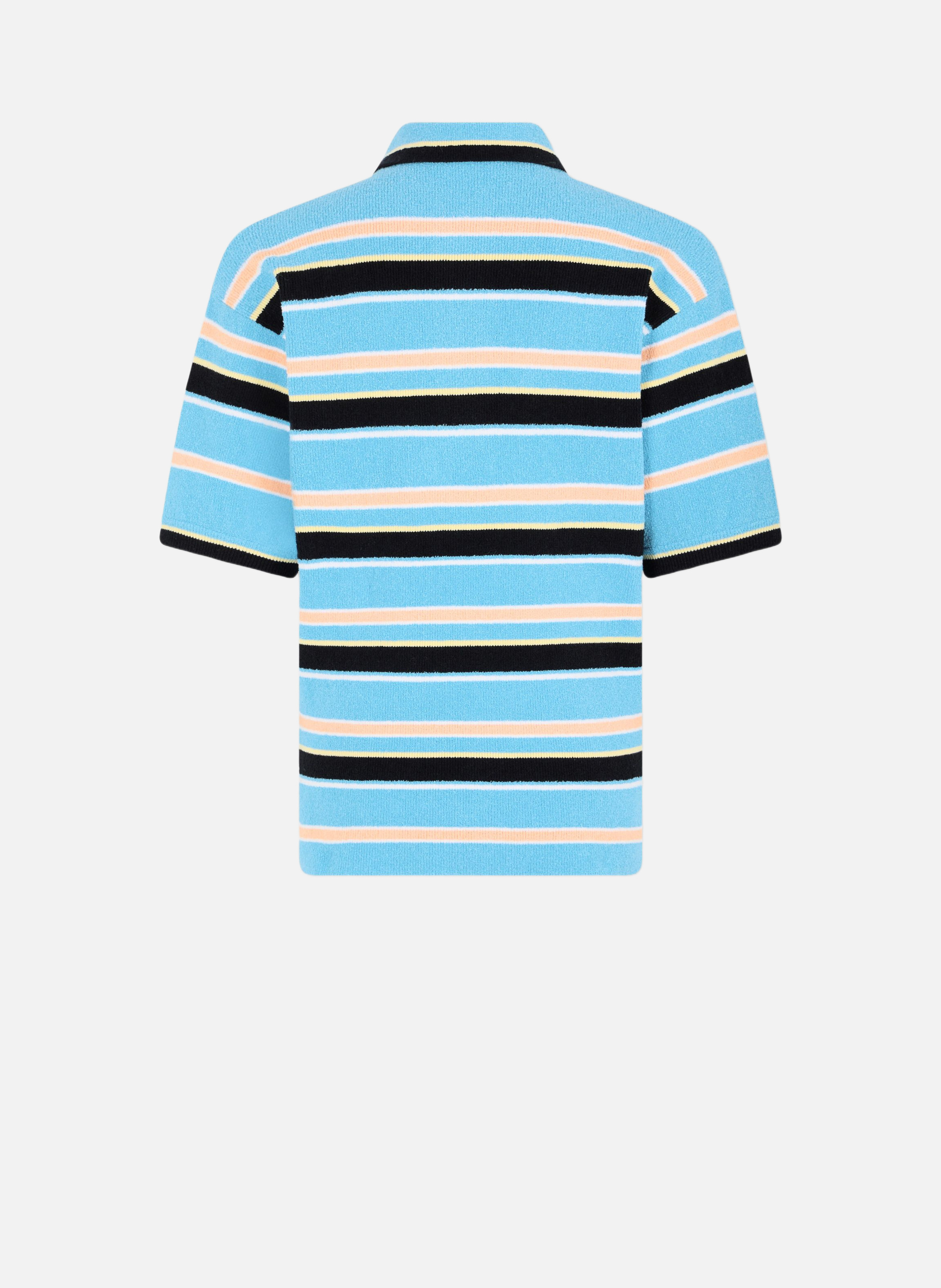 Polo en maille éponge rayée RABANNE Bleu