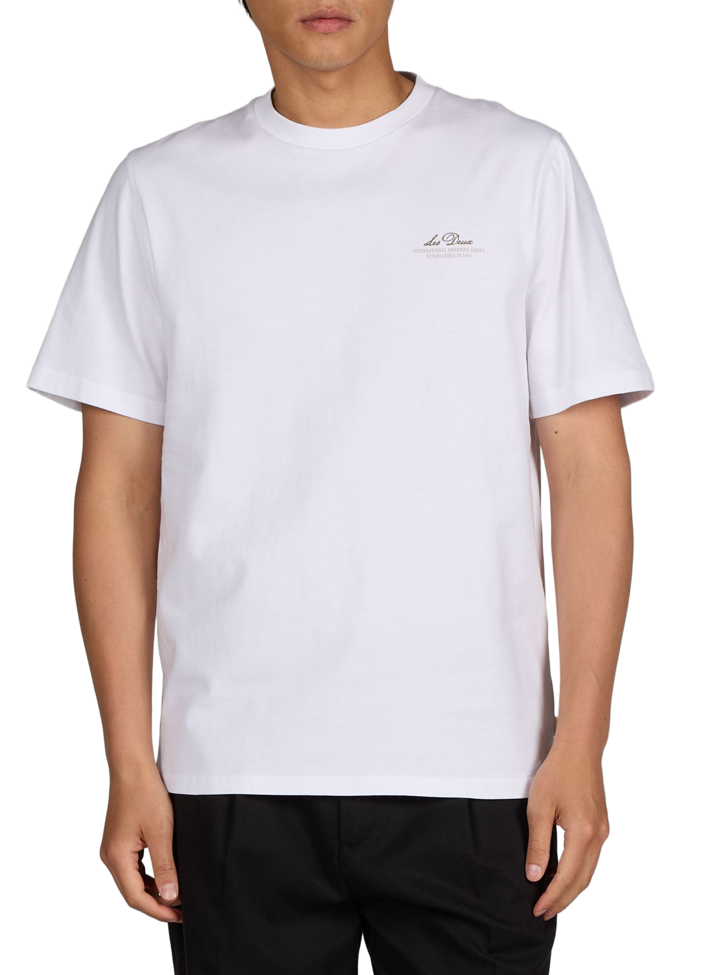 Tee-shirt droit uni à détail serigraphié LES DEUX Blanc