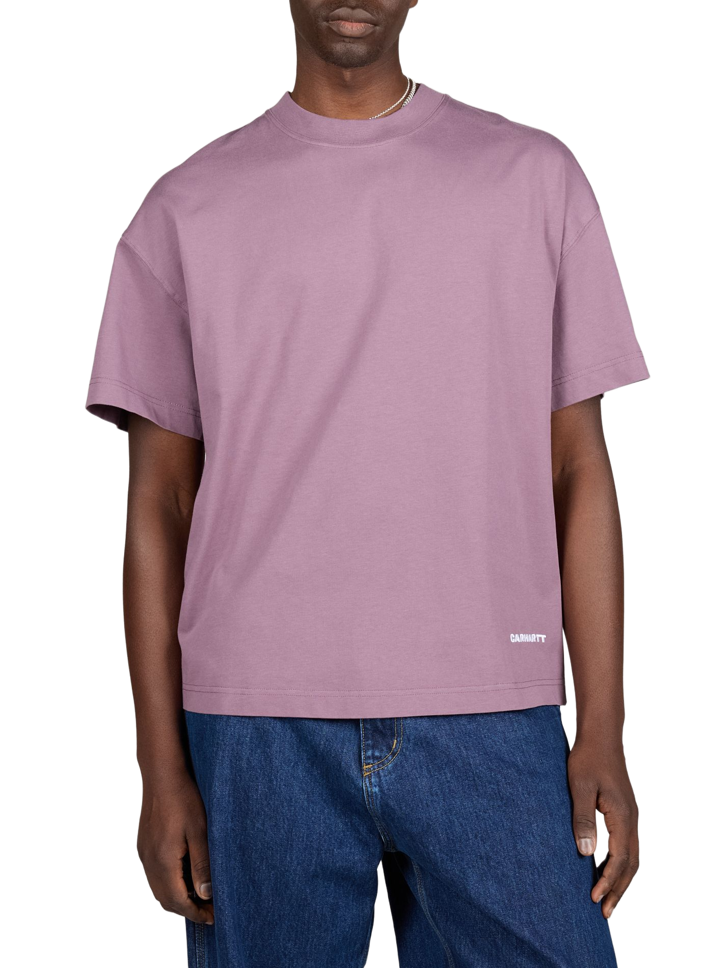 T-shirt embroidered with brand logo in cotton CARHARTT WIP Pink