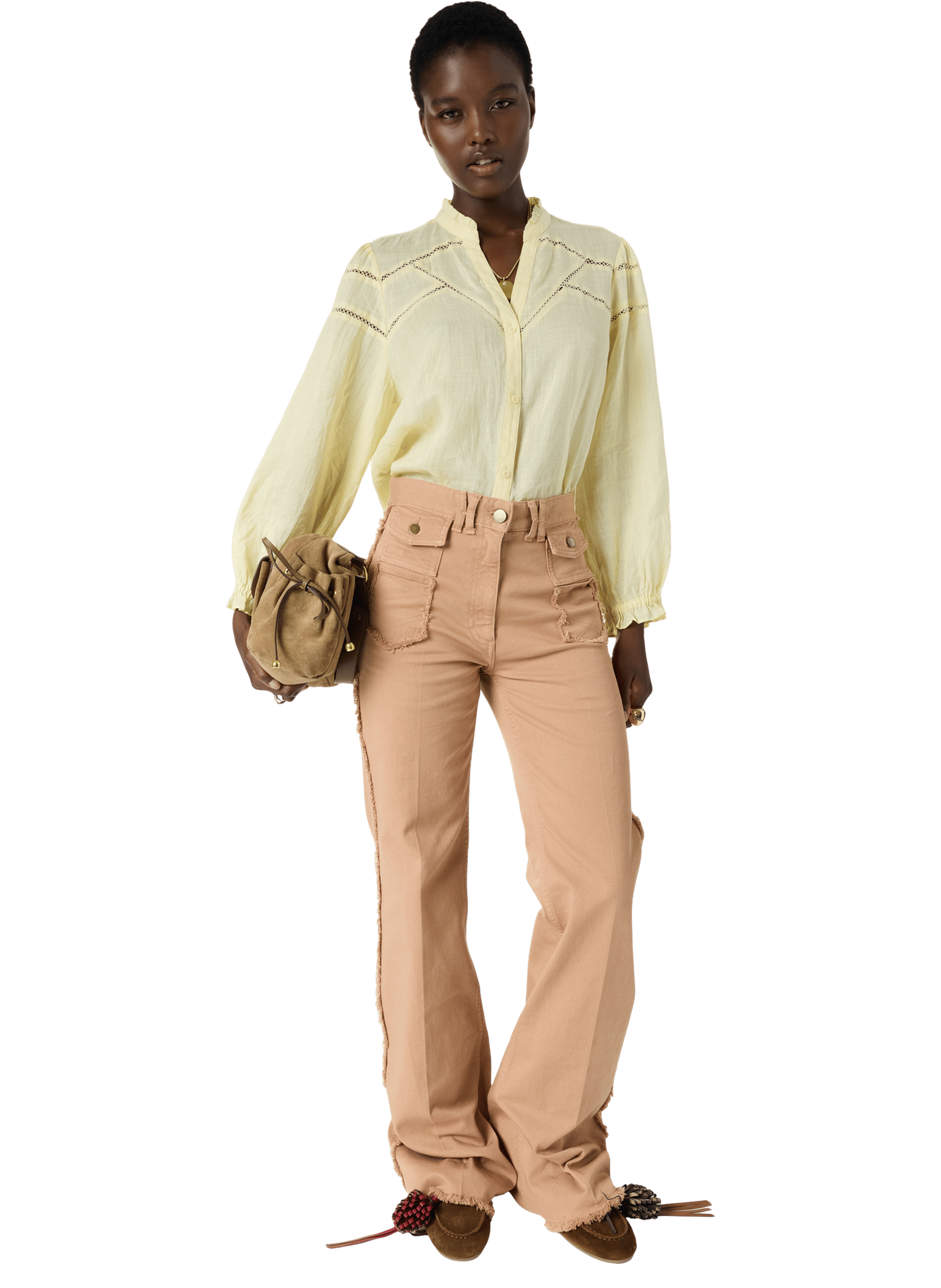 Chemise fine à broderies - cristel GERARD DAREL Jaune