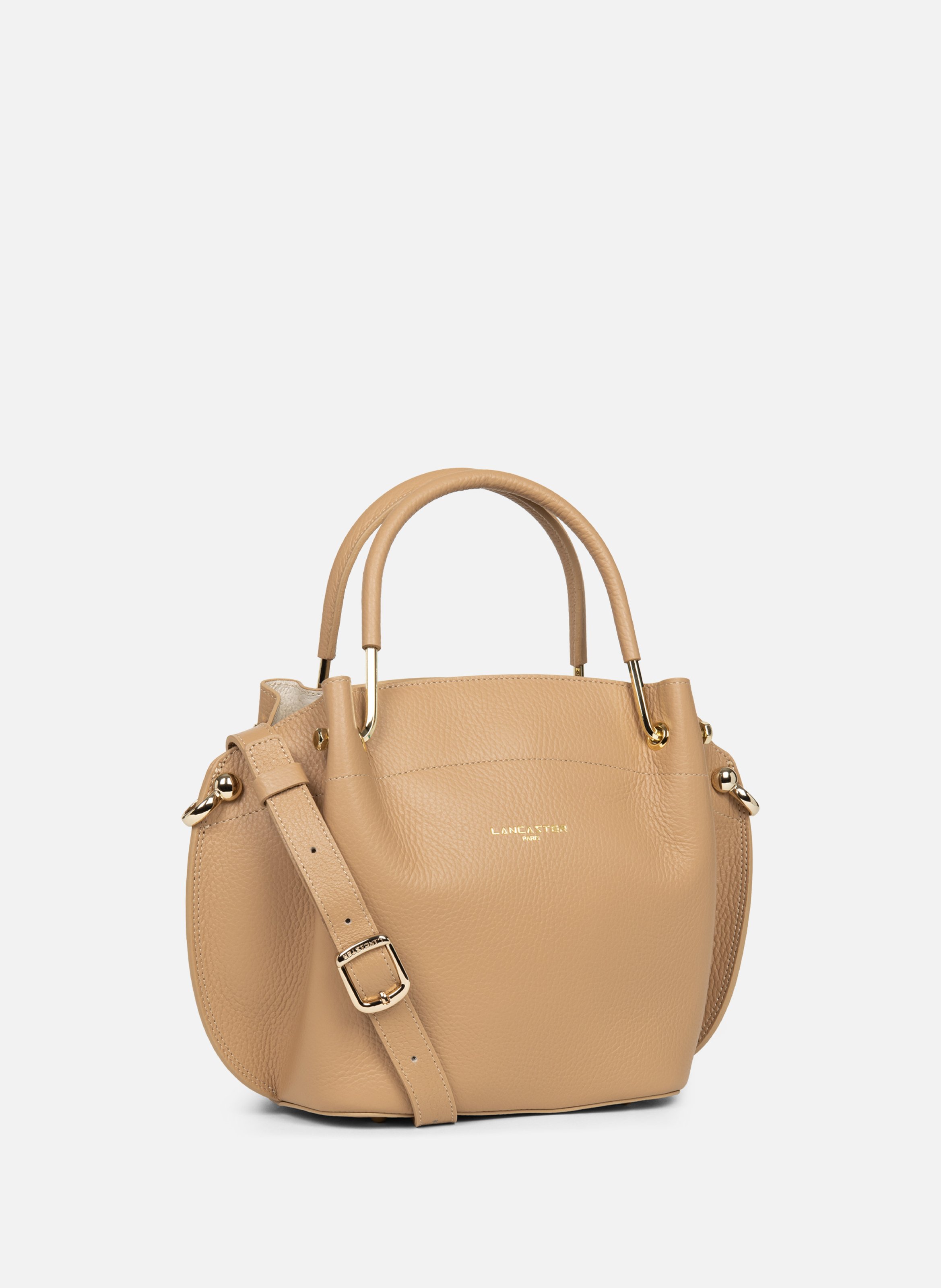 Sac à main - foulonné double louisa LANCASTER Beige