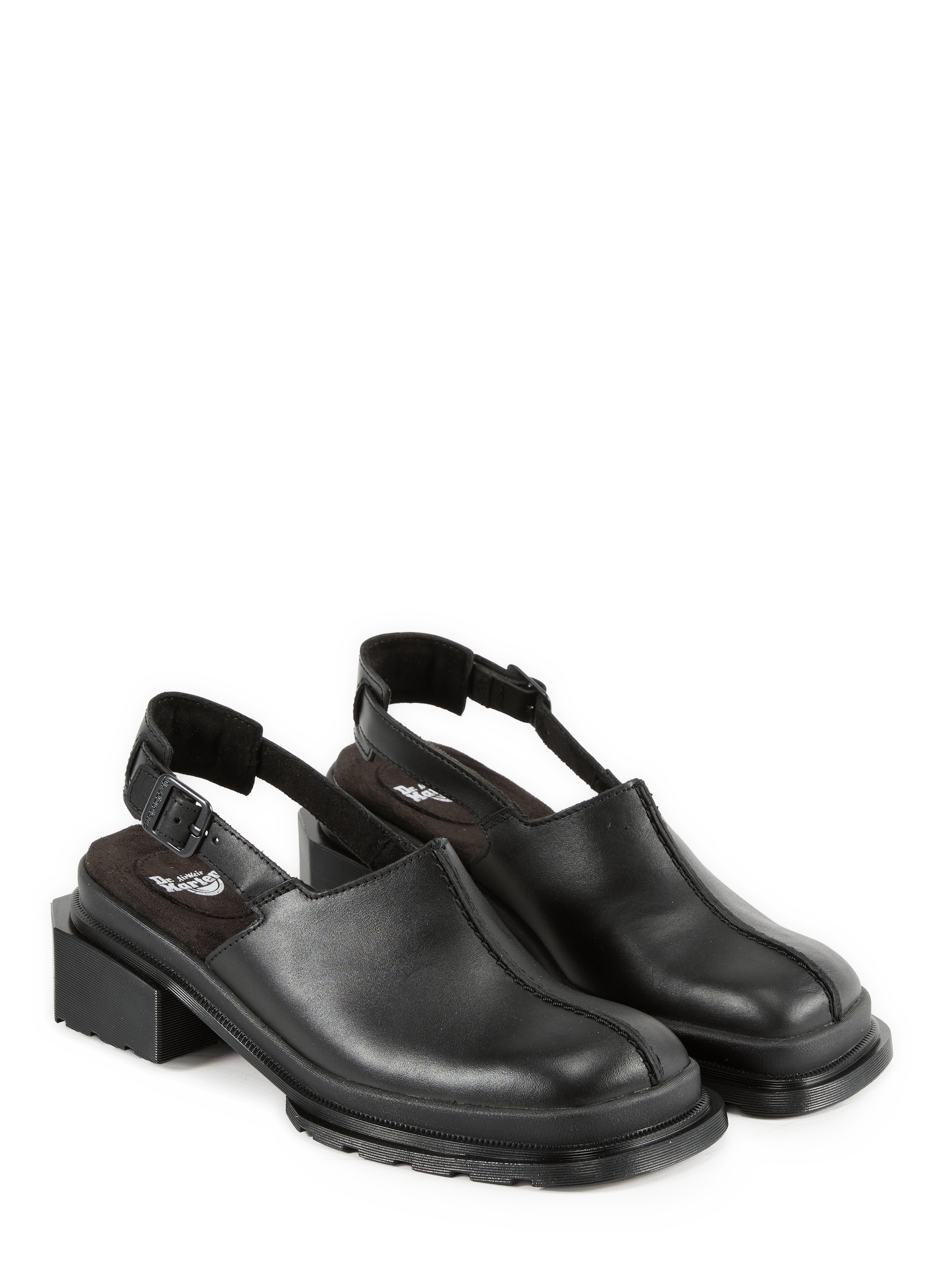 Square-toe leather mules Maybole DR. MARTENS Black