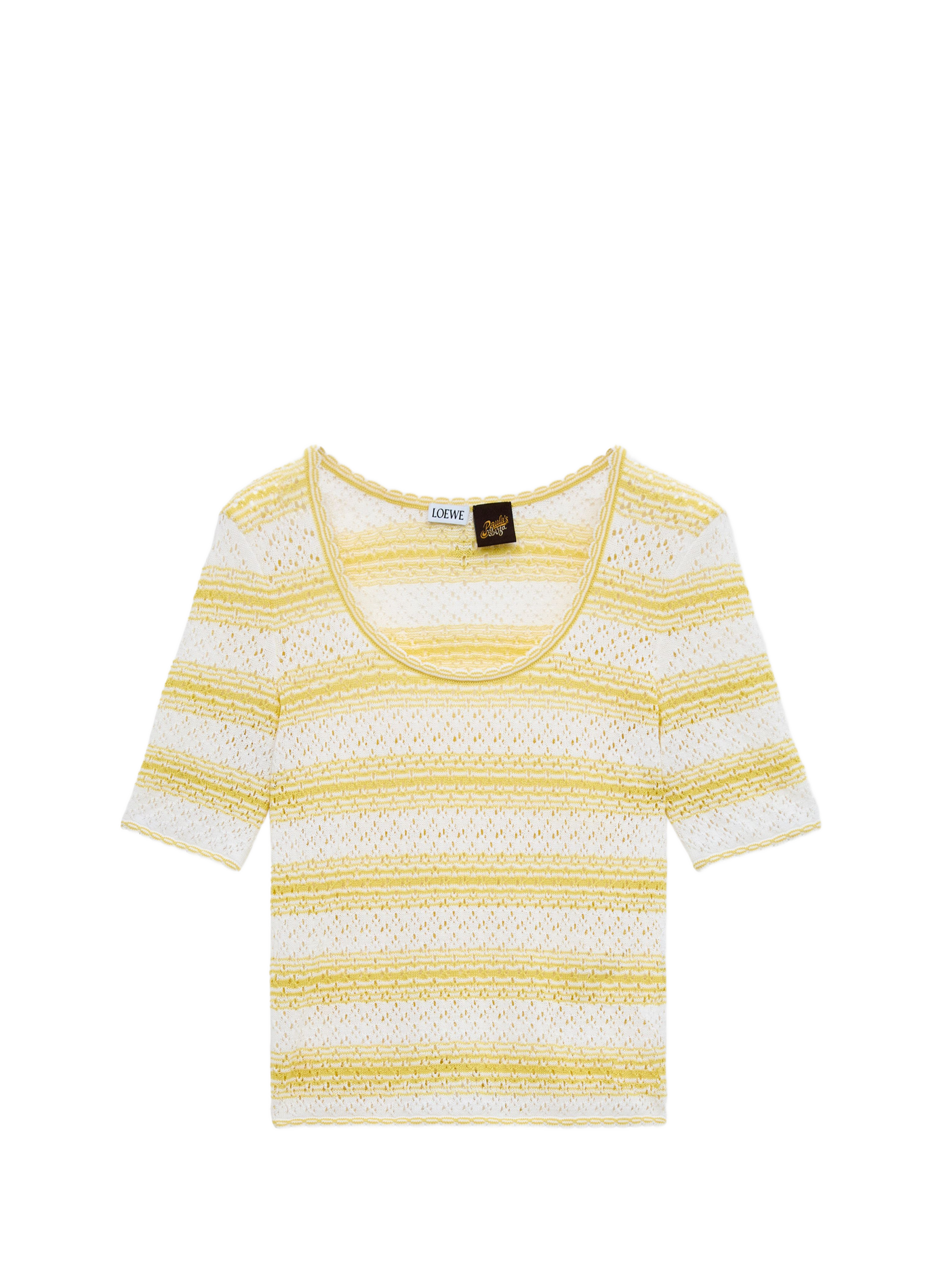 Short-sleeved cotton blend sweater LOEWE Yellow
