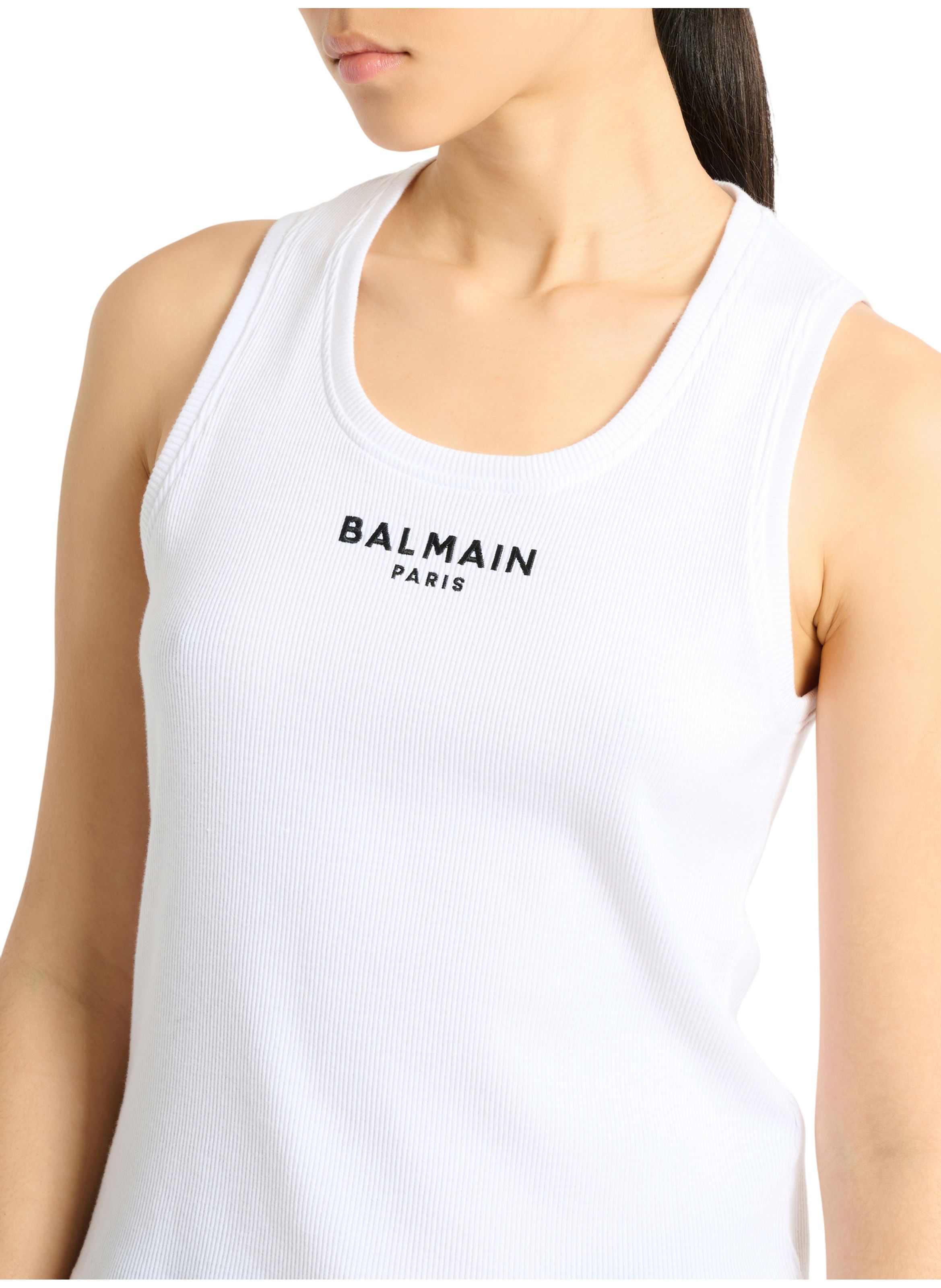 Débardeur brodé balmain paris BALMAIN Blanc