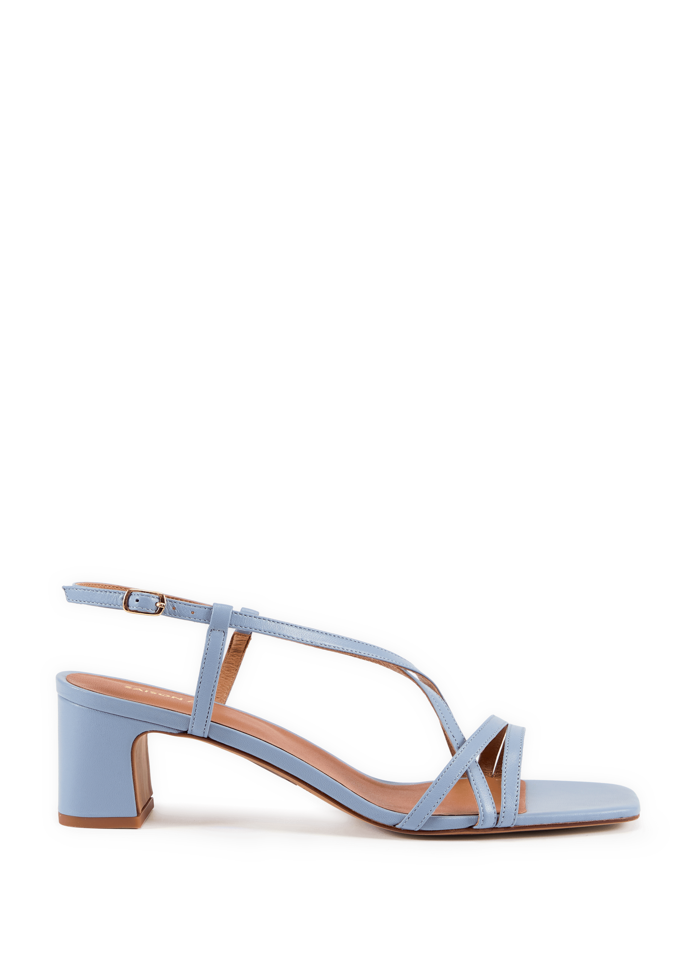 Leather mules COLETTE Bleu clair