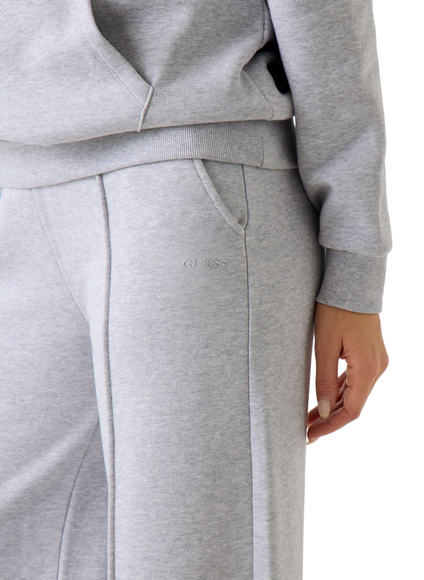 Pantalon de survêtement plissé en coton mélangé  GUESS Gris