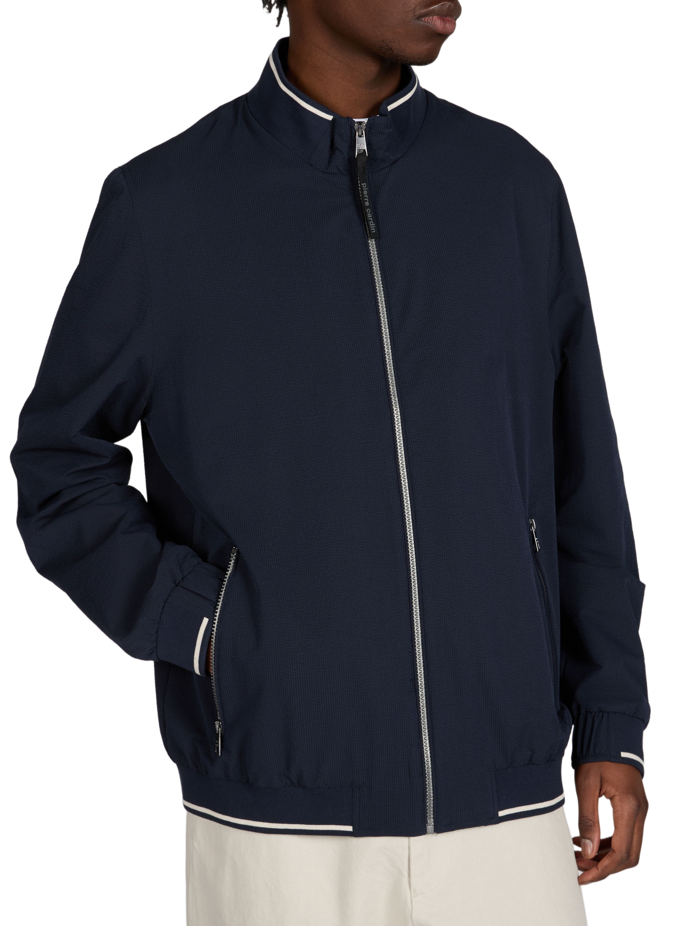 Striped mock neck jacket PIERRE CARDIN Blue