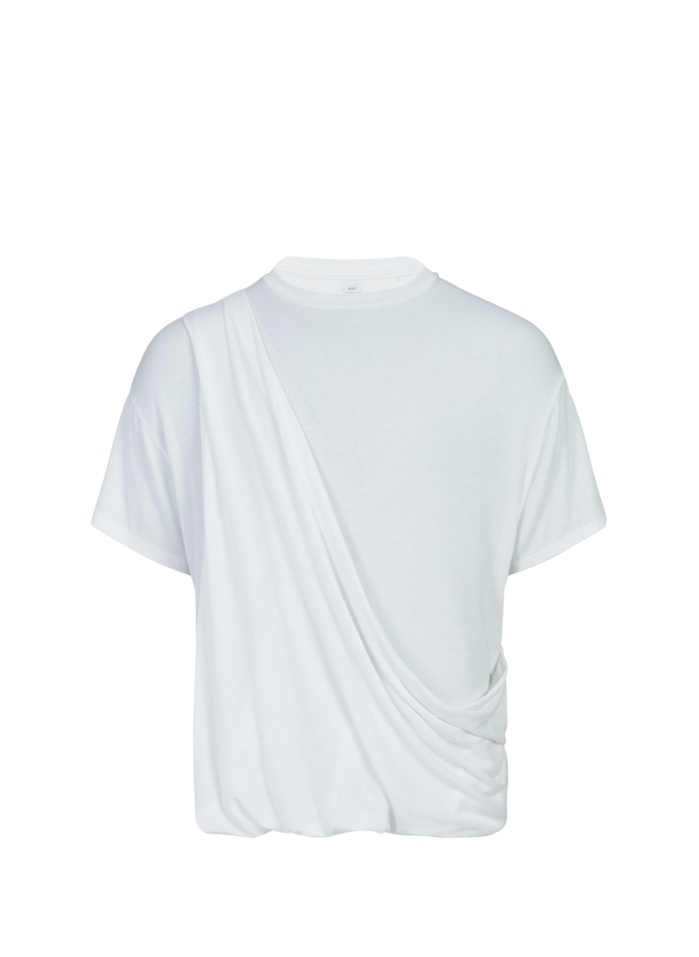T-shirt drappeggiato ampio asimmetrico POST ARCHIVE FACTION Bianco