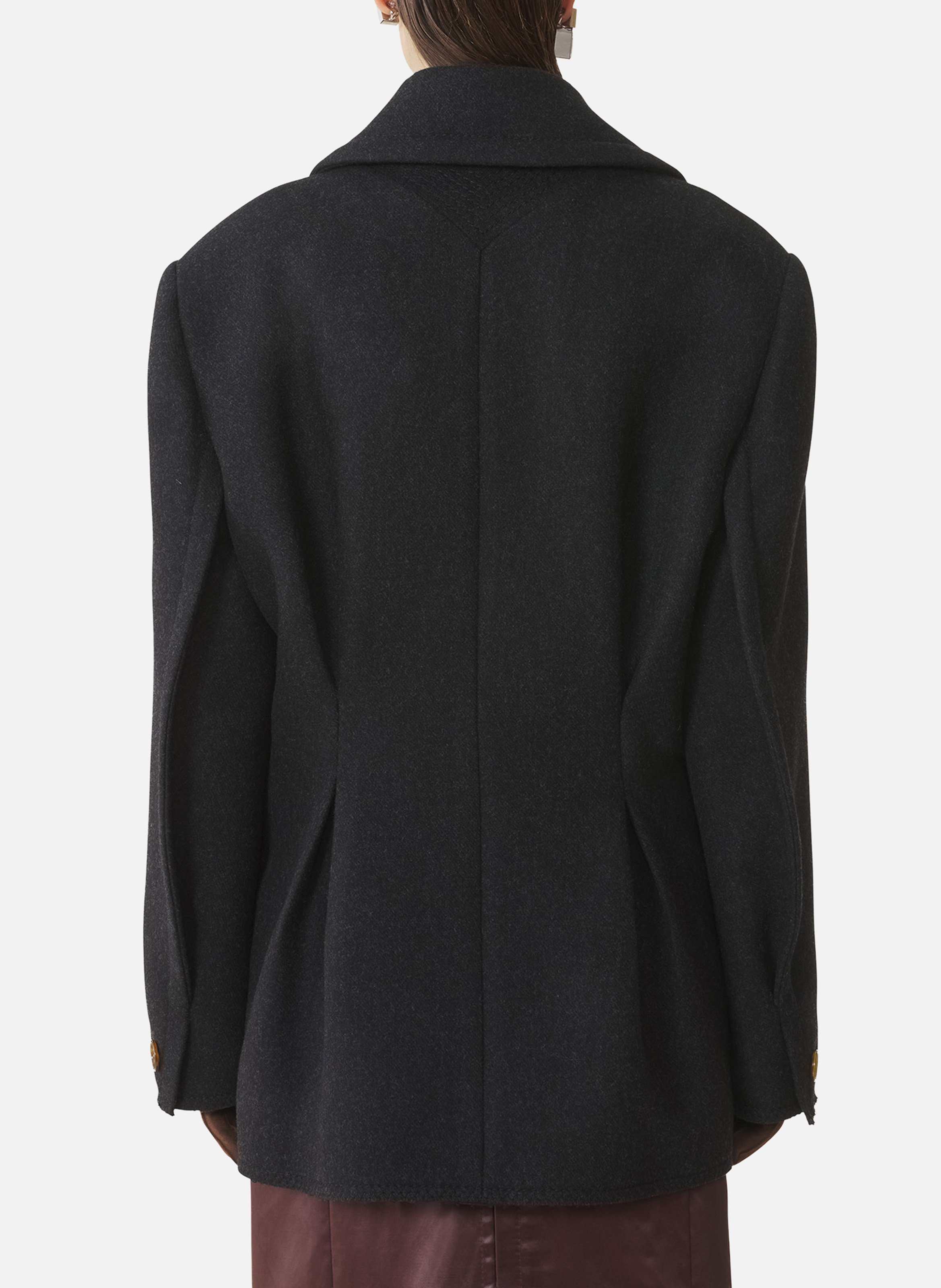 Caban court en laine LANVIN Noir