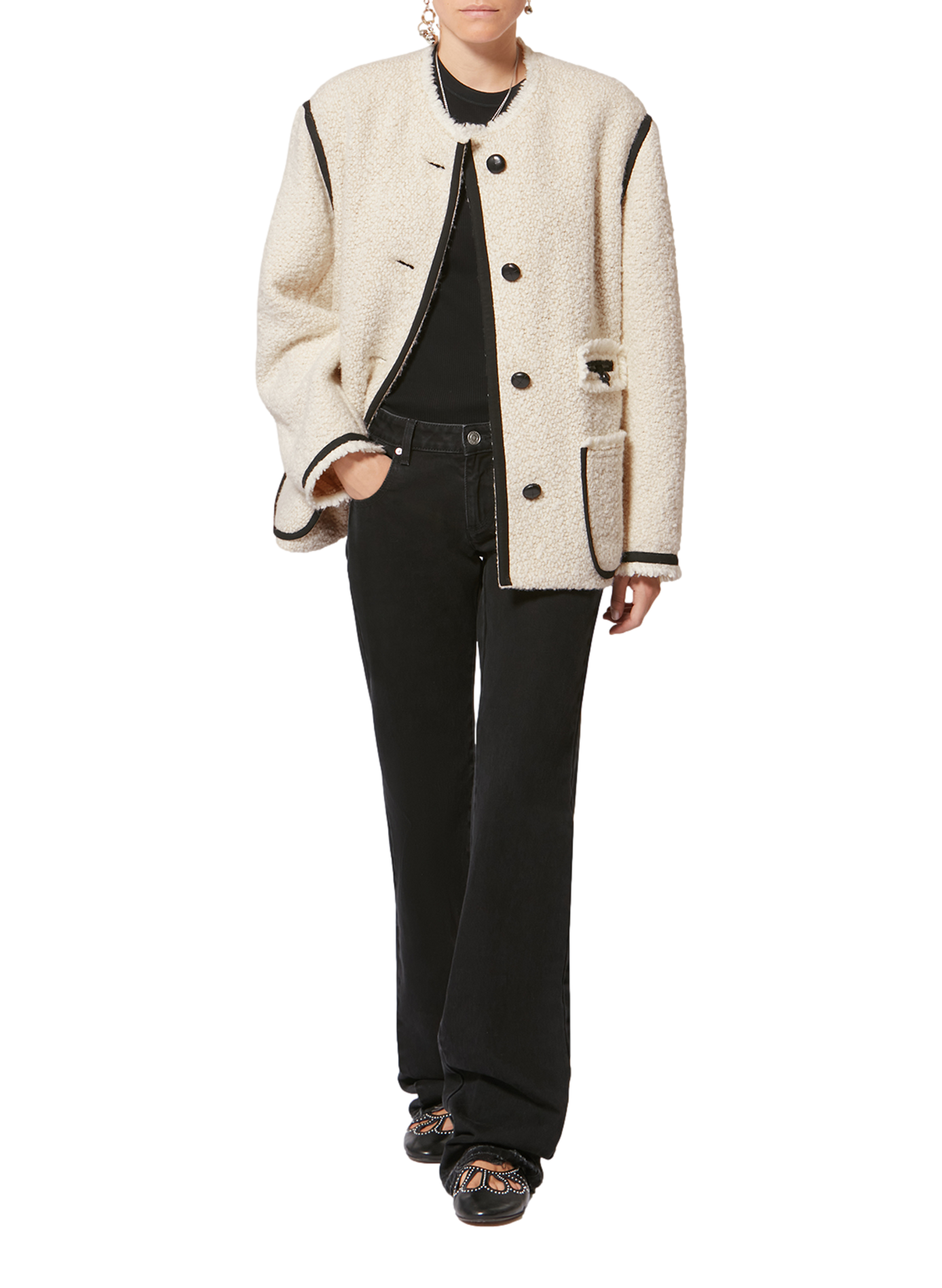 Tweed-Bouclé-Jacke aus Wollmischung von Maylin ISABEL MARANT Weiss