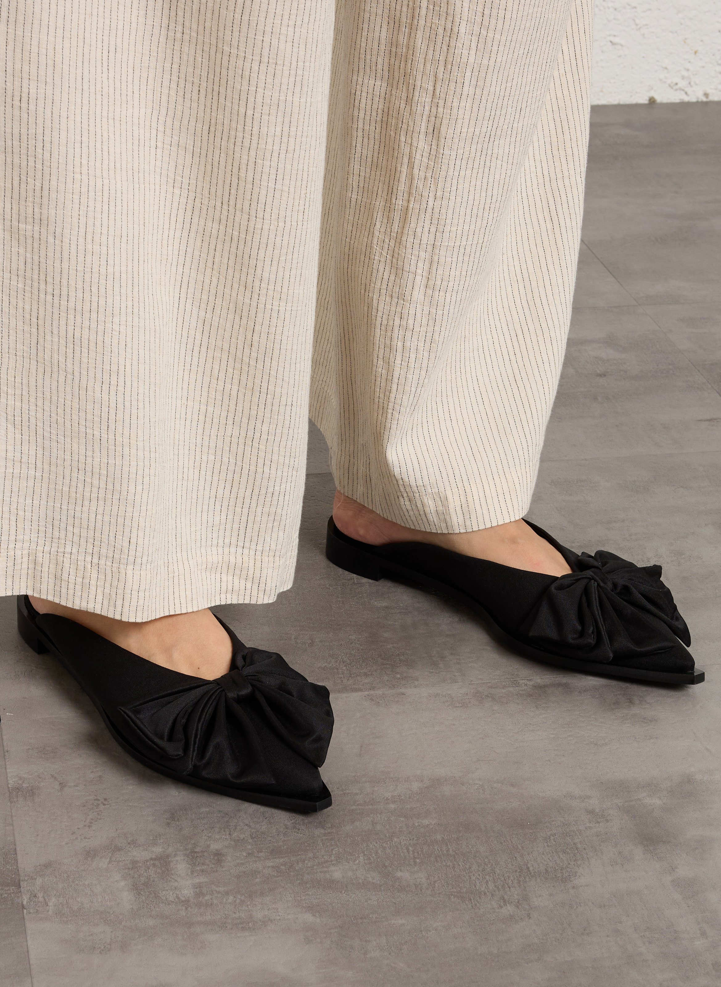 Mules plates nœuds oversize IKKS Noir