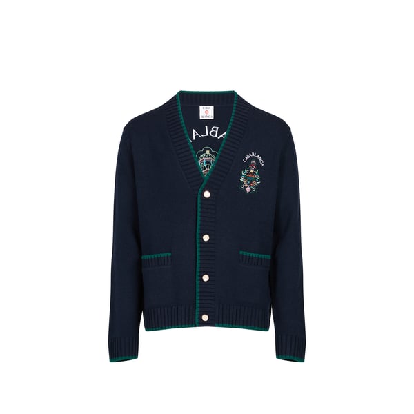 Gilet brodé en laine et cachemire Gilet brodé en laine et cachemire