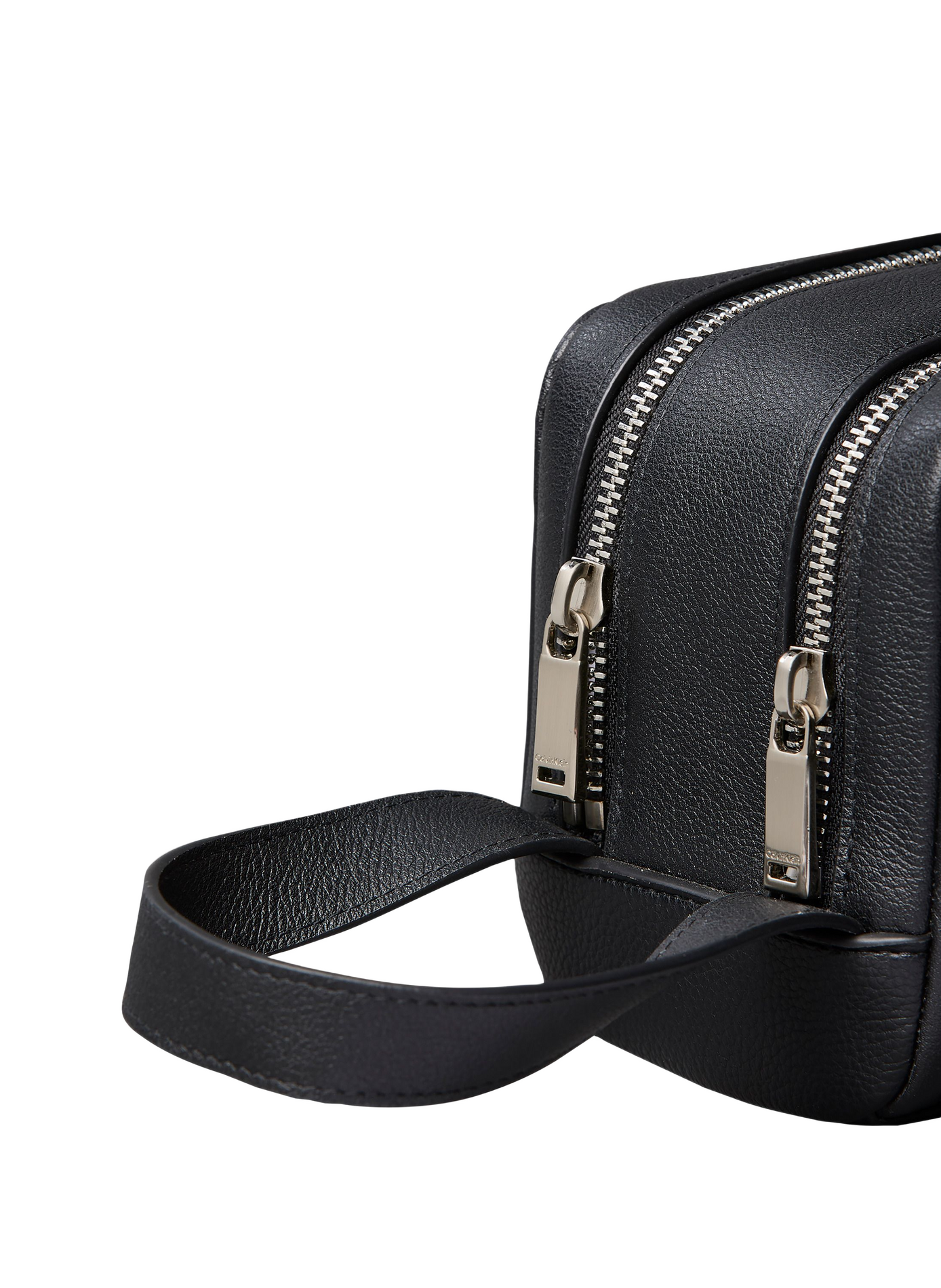 Textured leather logo toiletry pouch CALVIN KLEIN Black