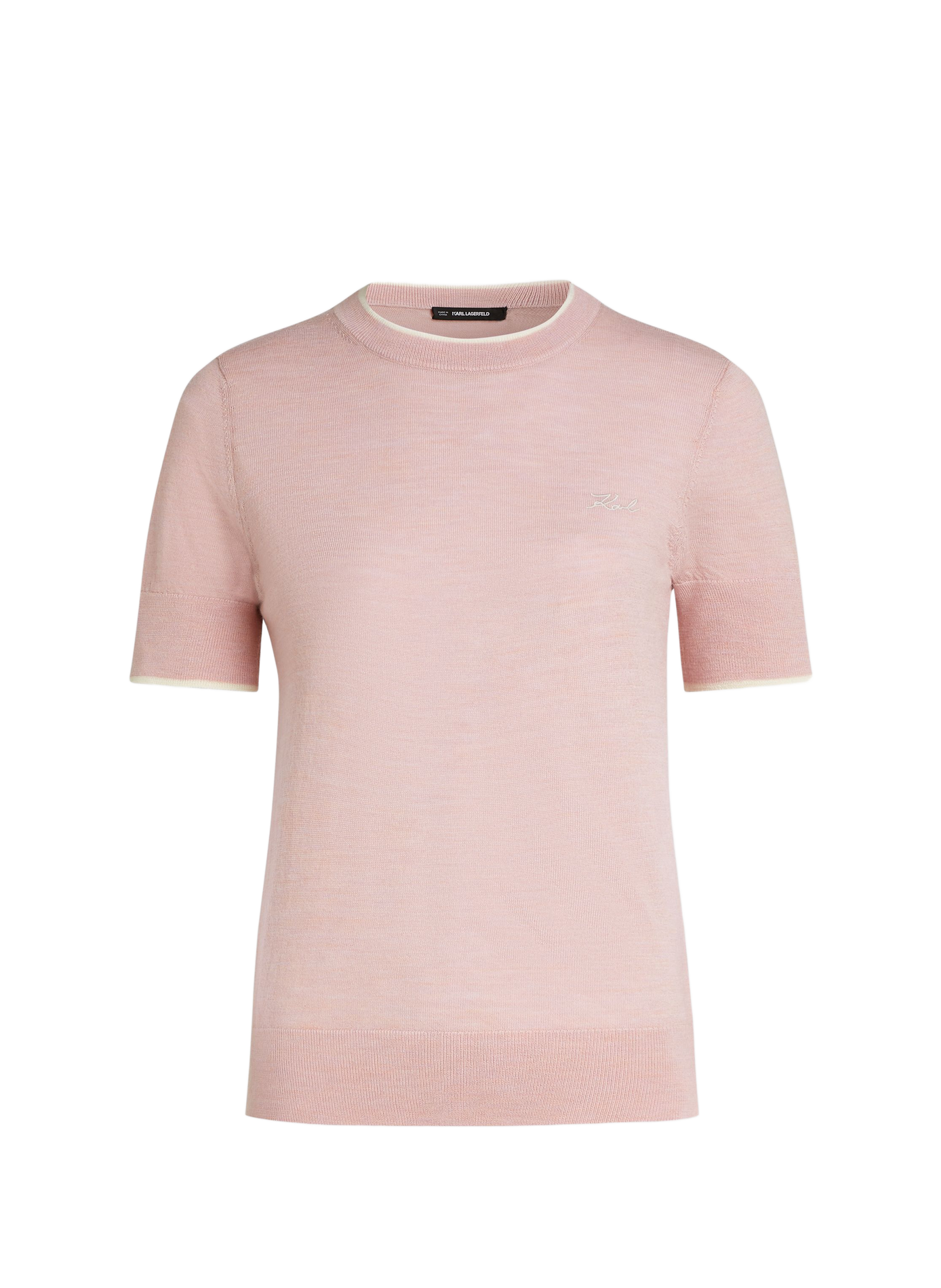 Short-sleeved wool sweater KARL LAGERFELD Pink
