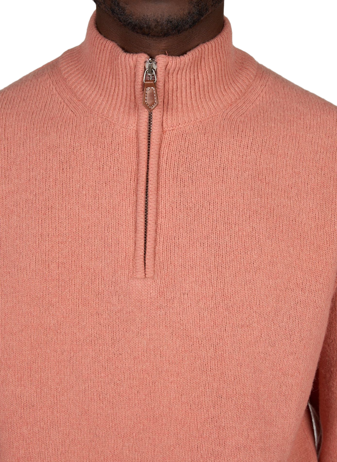 Zippered wool blend sweater. 1789 CALA Pink