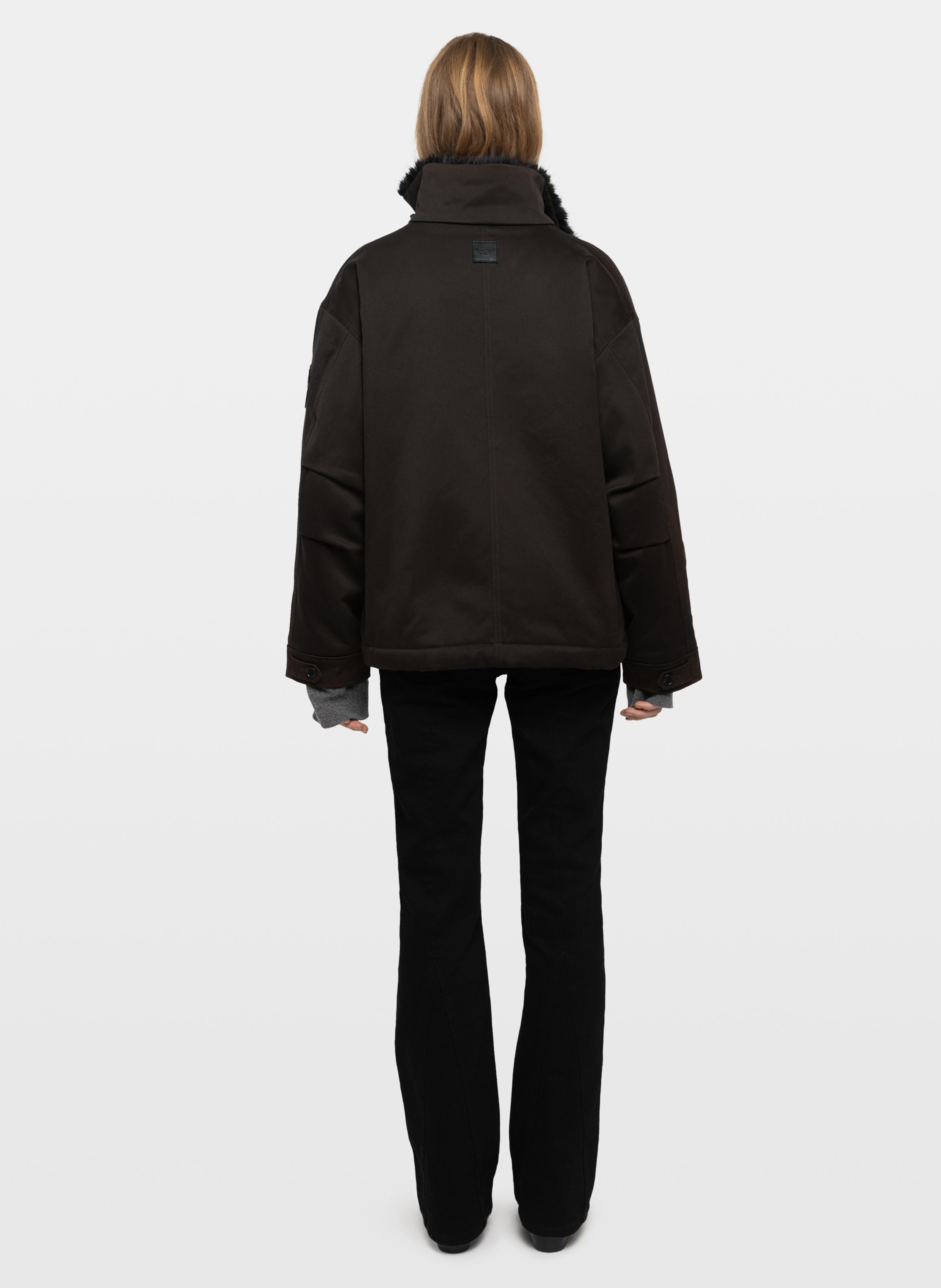 Jas met mantel kraag van kadris-katoen ZADIG&VOLTAIRE Bruin