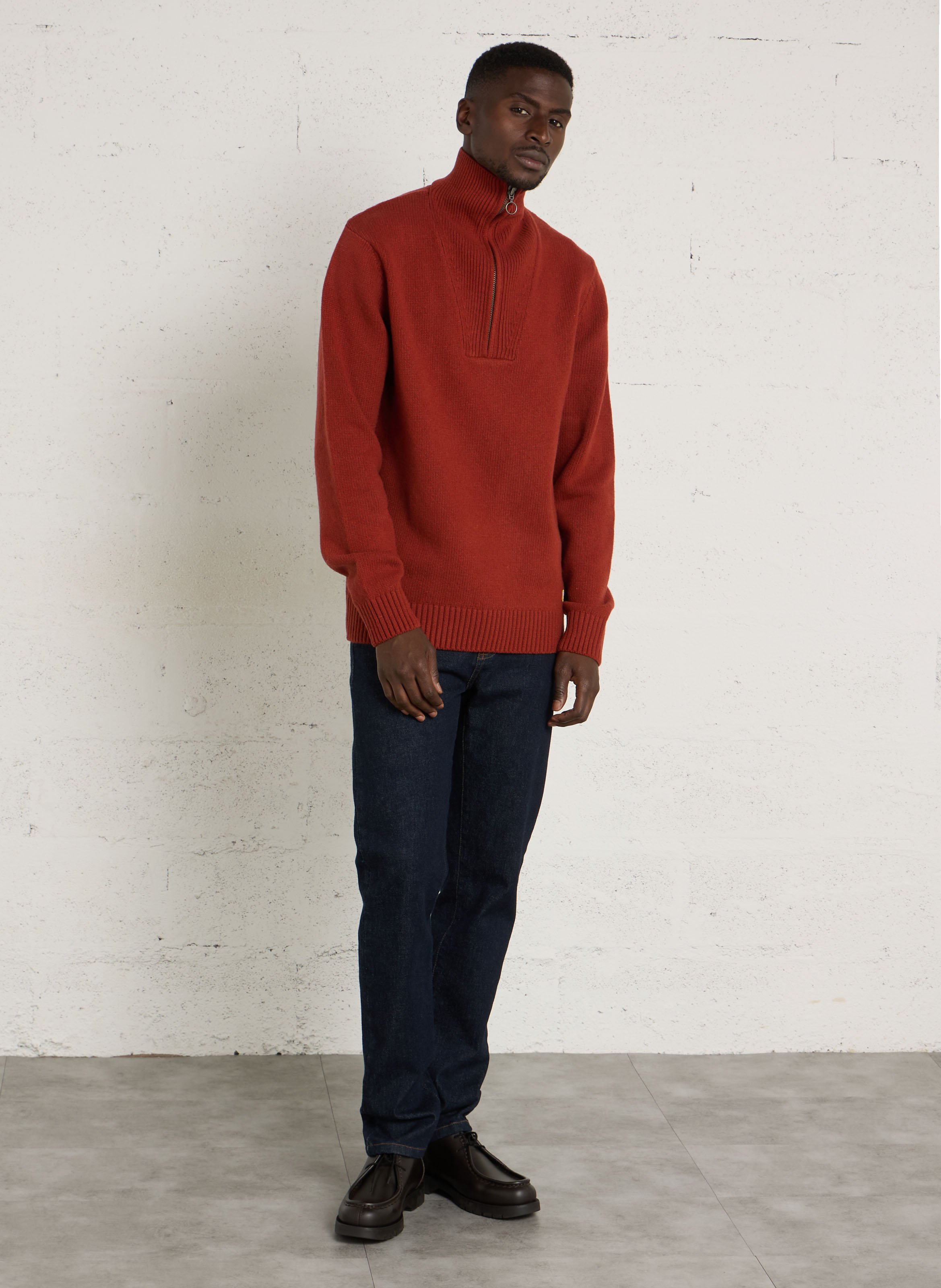 Gebreide coltrui van gemengde wol ARMOR-LUX Rood