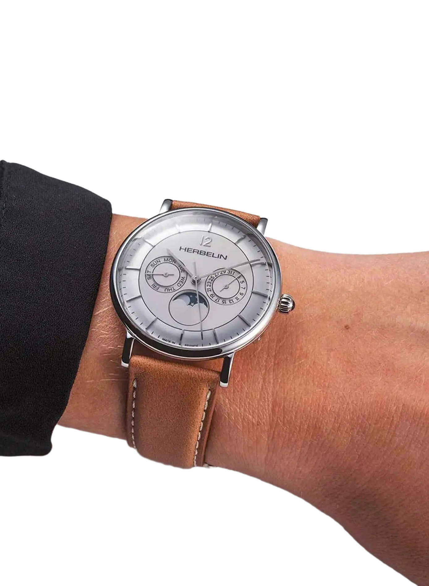 Quarzuhr Inspiration aus Leder HERBELIN Silber