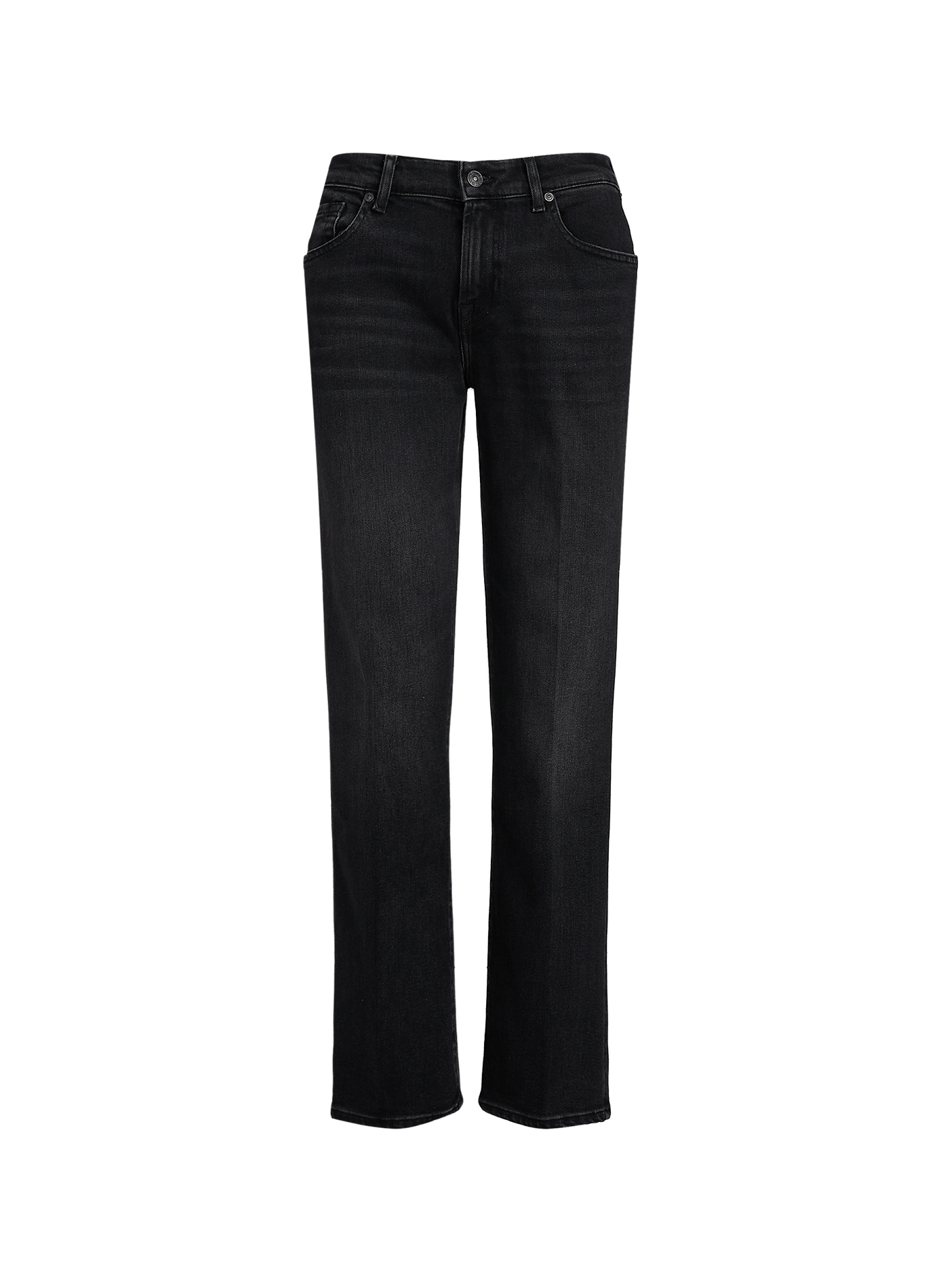 Gerade geschnittene Jeans aus gewaschenem Baumwollmix 7 FOR ALL MANKIND Schwarz