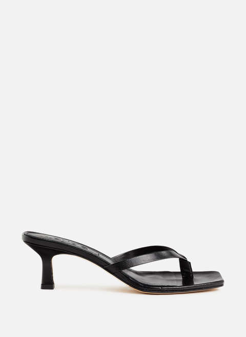 Black leather heeled sandalsAEYDE 