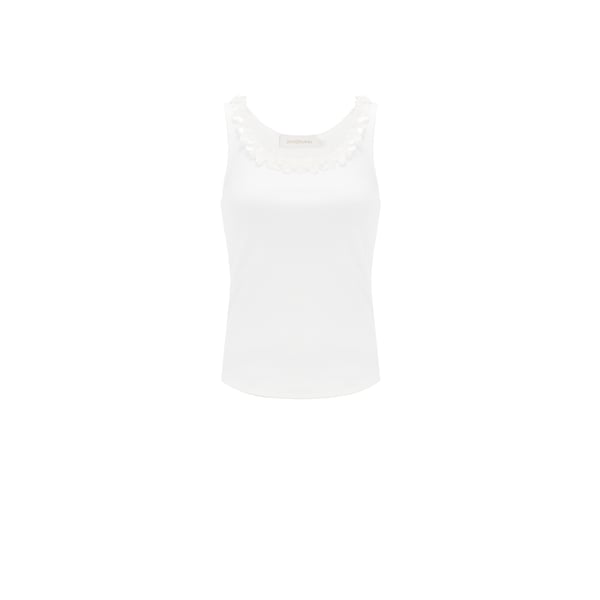 Zimmermann Ribbed Top In White