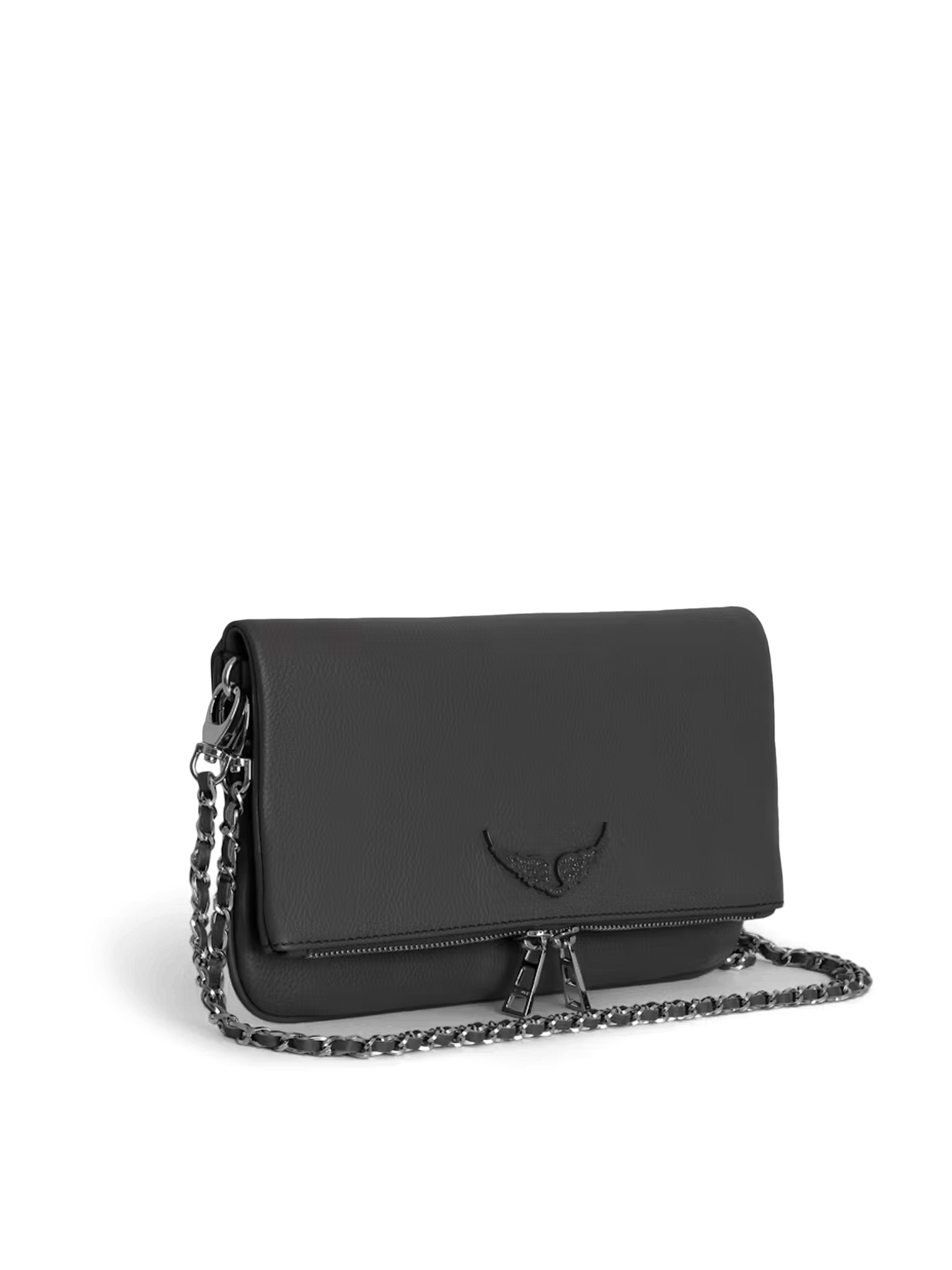 Pochette en cuir rock ZADIG&VOLTAIRE Gris