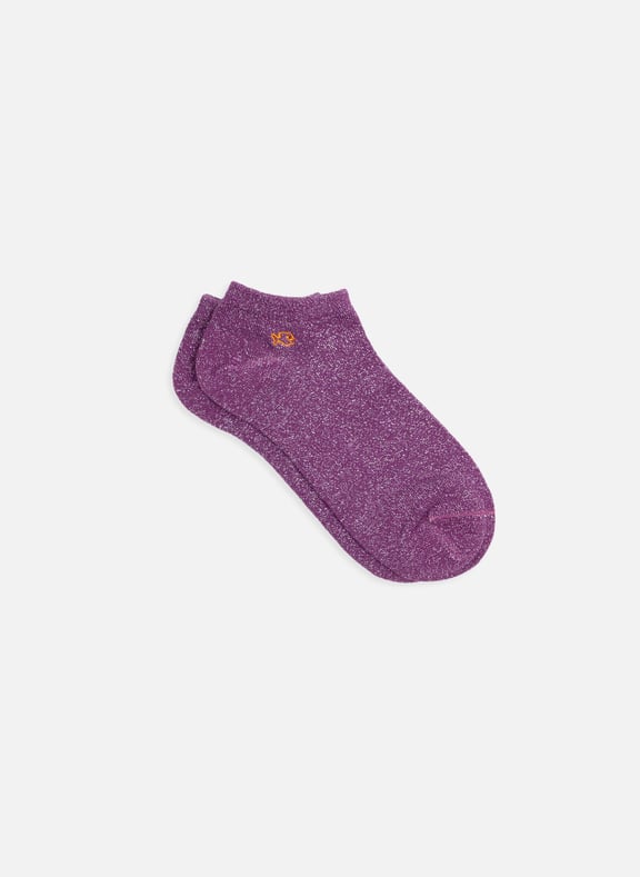 Socquettes pailletées en coton peigné unies Violet by BILLYBELT BILLYBELT Socquettes pailletées en coton peigné unies Violet
