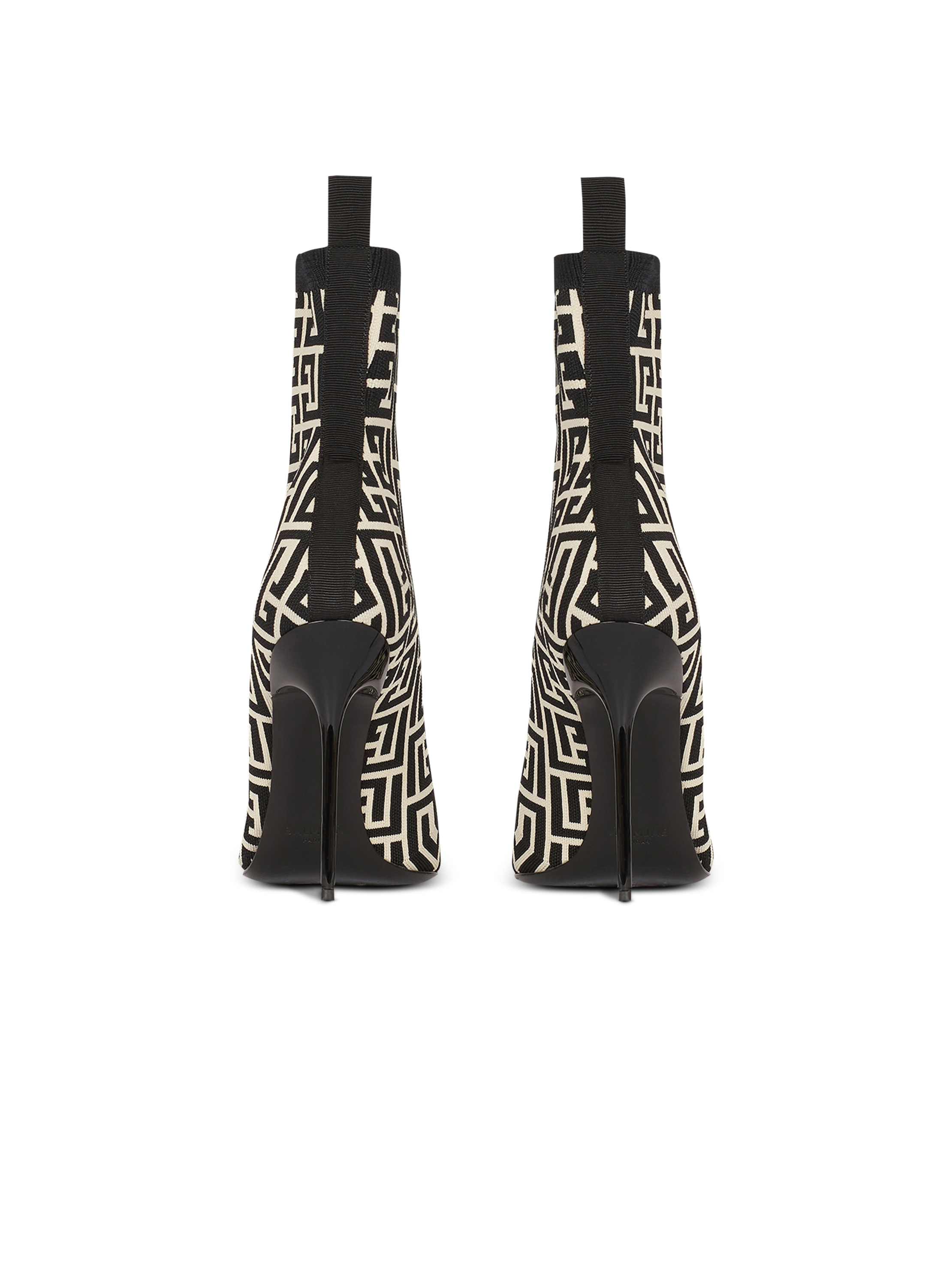 Bottines skye en maille stretch bicolores à monogramme balmain BALMAIN Noir