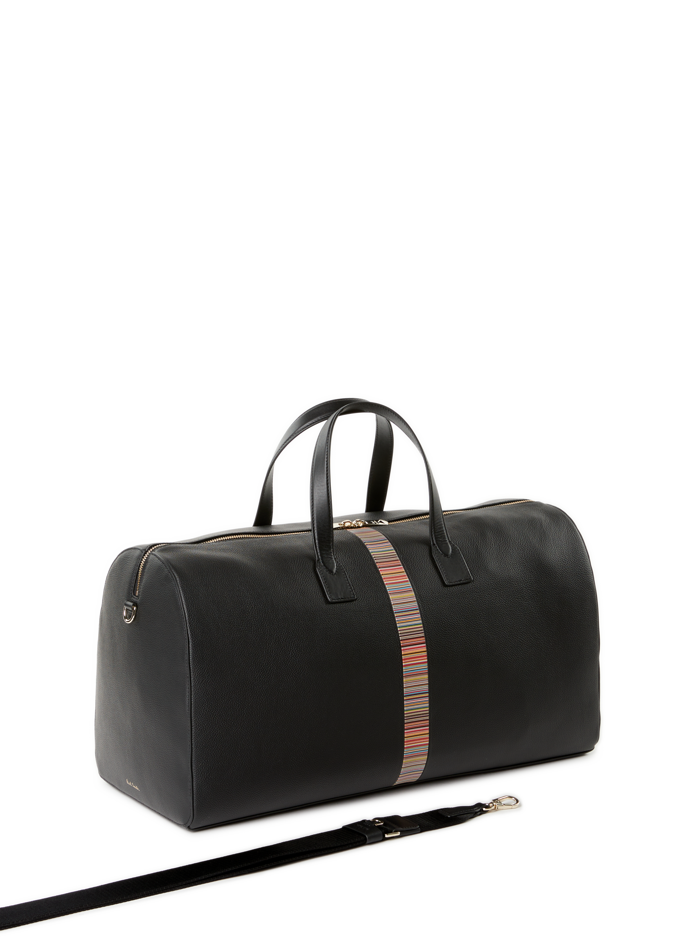 Sac fourre-tout en cuir avec bande Artist Stripe PAUL SMITH Noir