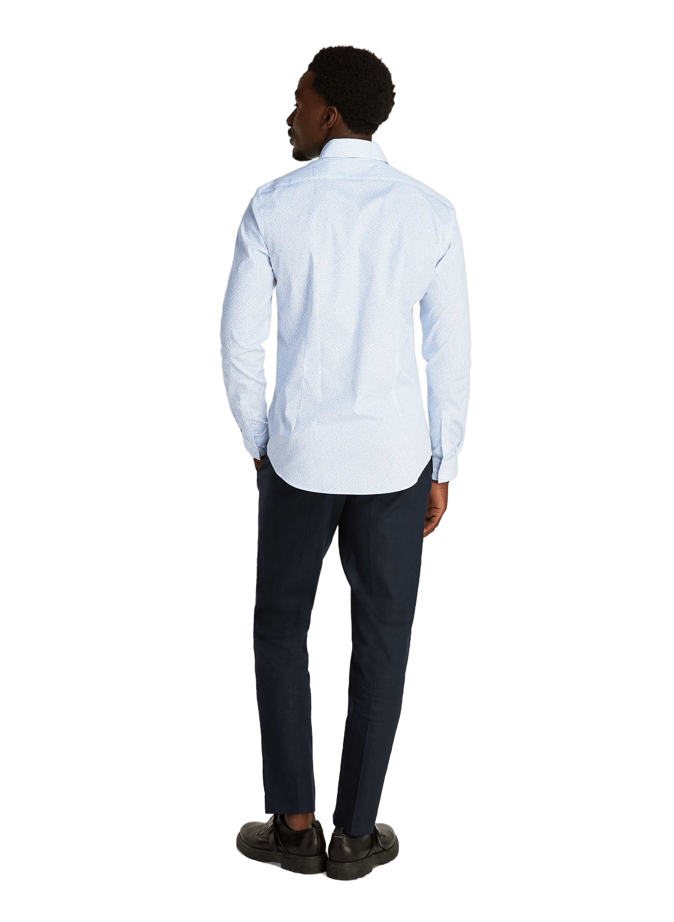 Chemise slim imprimée en coton  CALVIN KLEIN Bleu