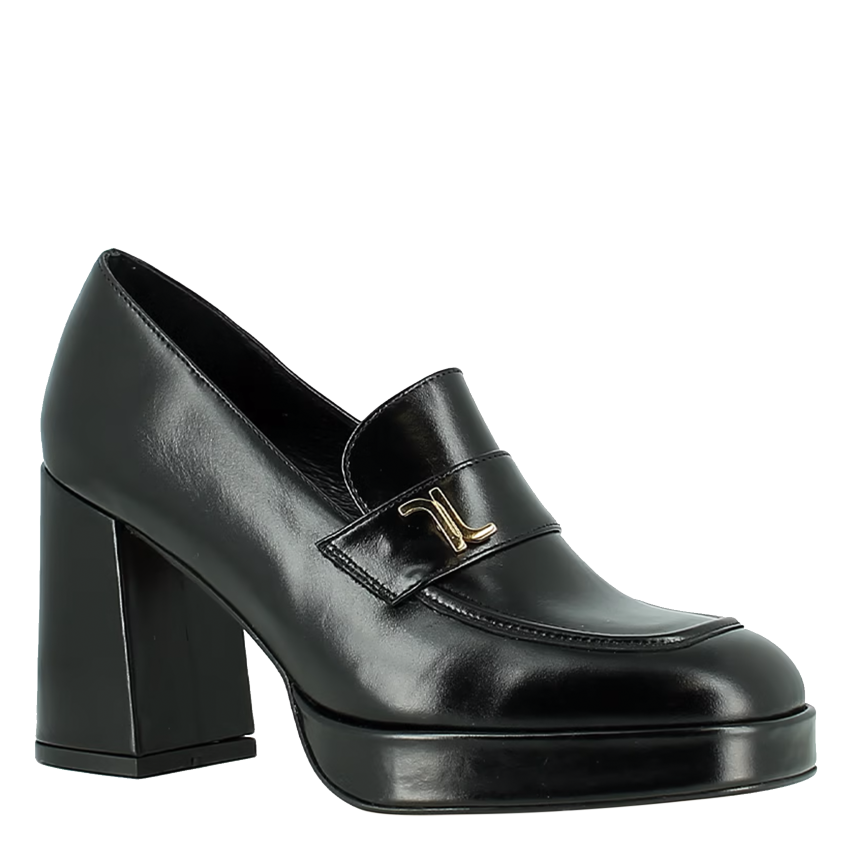Mocassins monogramme en cuir violon JONAK Noir